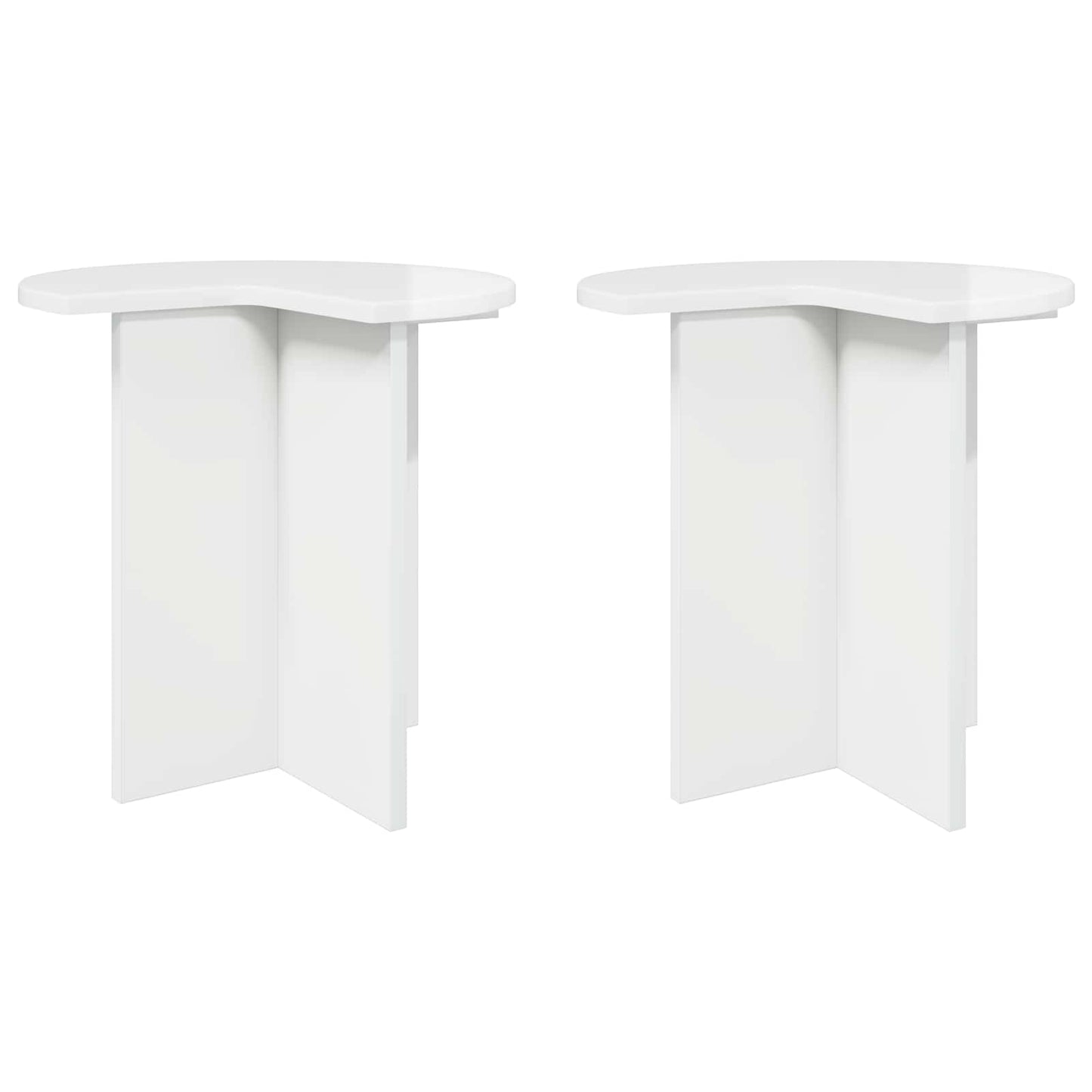 vidaXL Τραπεζάκι Πλευράς 2 pcs Γυαλιστερό Λευκό Ø 39 x 38 εκ