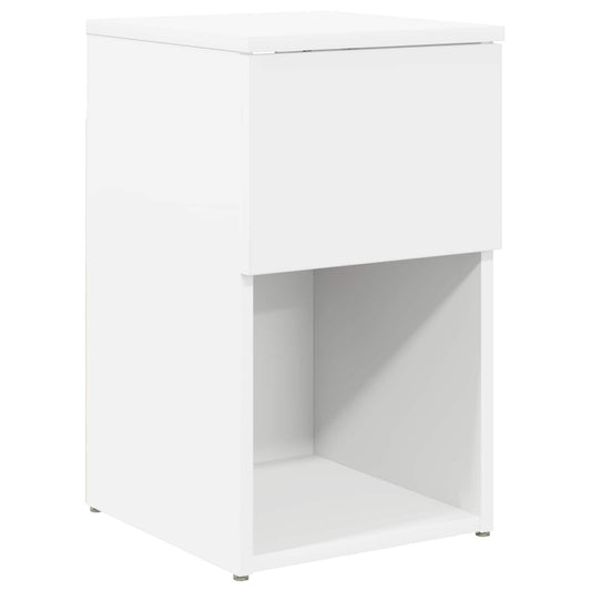 vidaXL Ντουλάπι κρεβατιού Λευκό 29 x 31,5 x 49 εκ Επεξεργασμένο Ξύλο