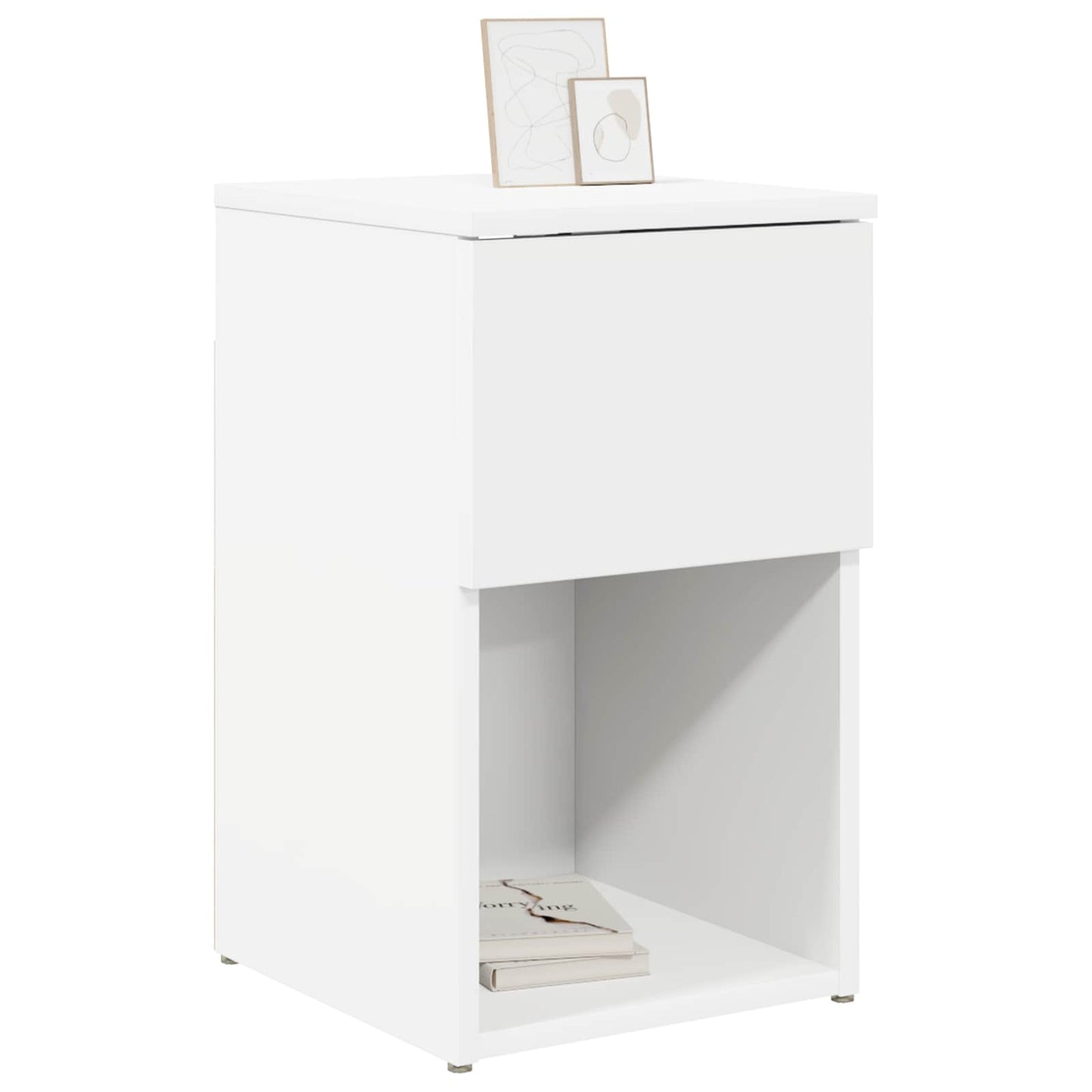 vidaXL Ντουλάπι κρεβατιού Λευκό 29 x 31,5 x 49 εκ Επεξεργασμένο Ξύλο