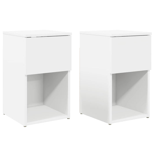 vidaXL Ντουλάπι κρεβατιού 2 τμχ. Λευκό 29 x 31,5 x 49 εκ