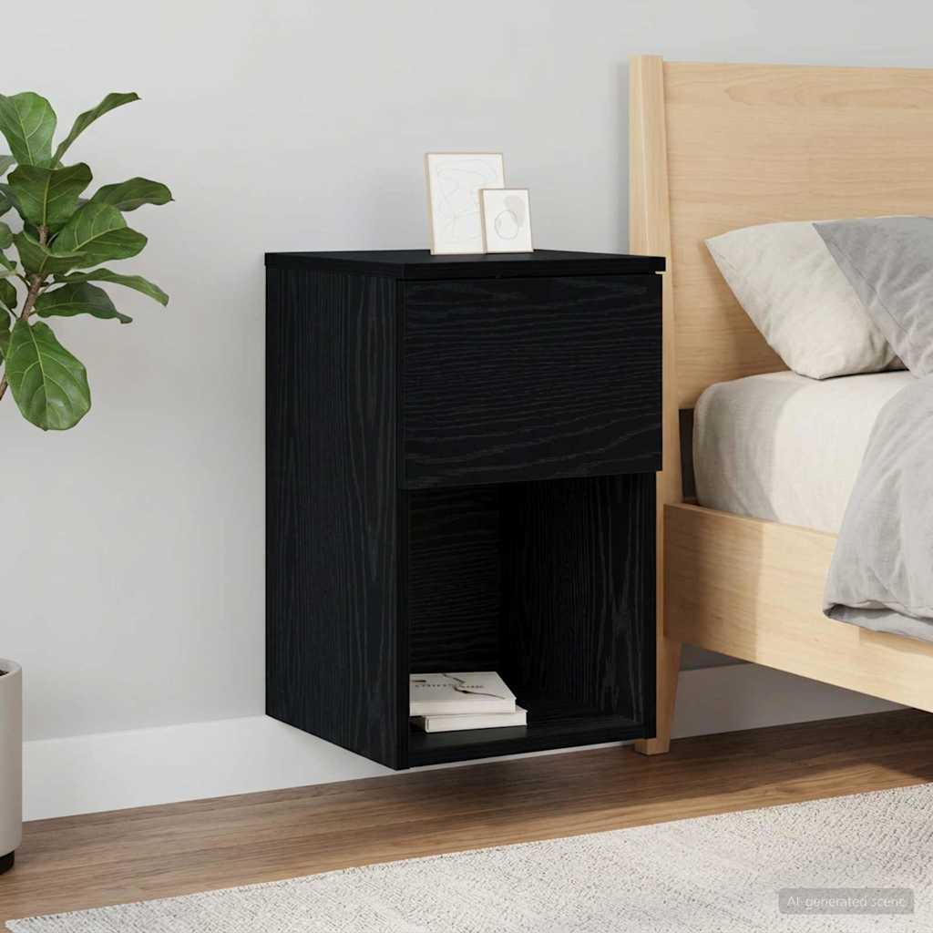 vidaXL Ντουλάπι κρεβατιού 2 τμχ. Μαύρη Δρυς 29 x 31,5 x 49 εκ