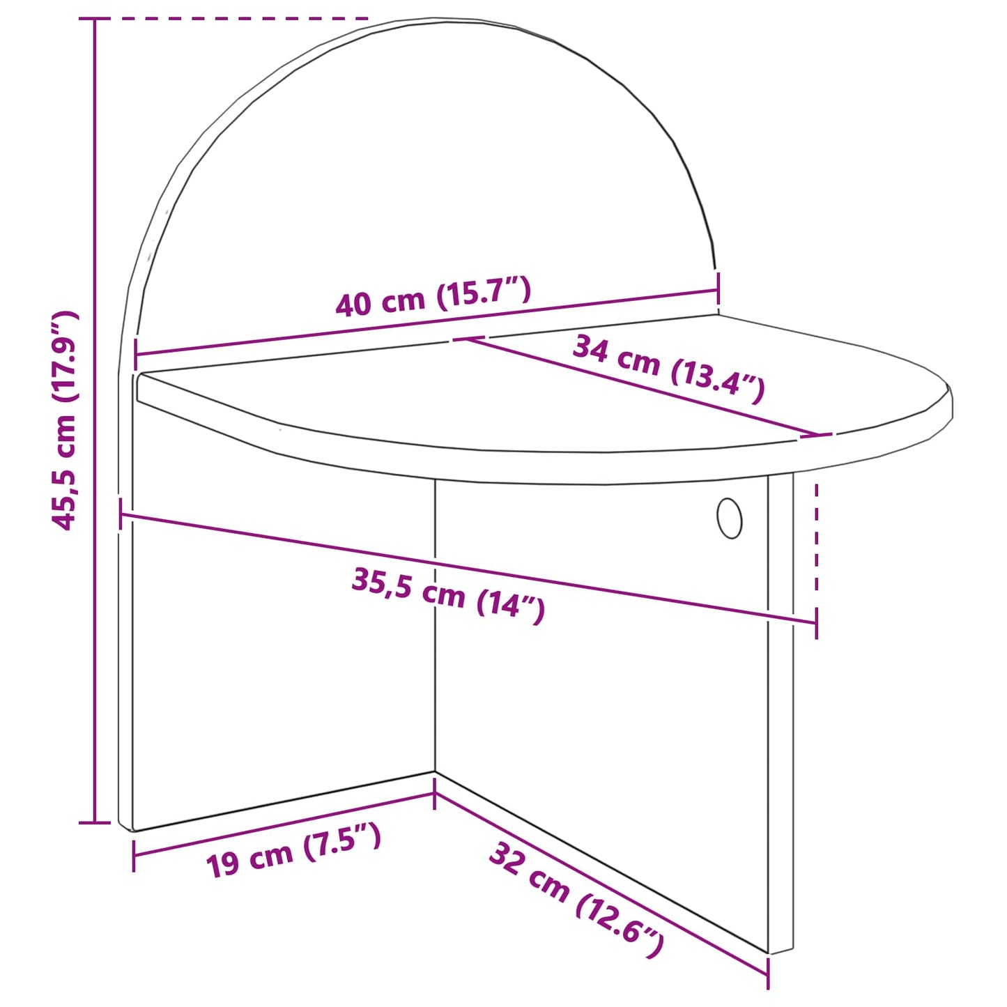 vidaXL Κομοδίνο Sonoma Δρυς 40 x 35,5 x 45,5 εκ.