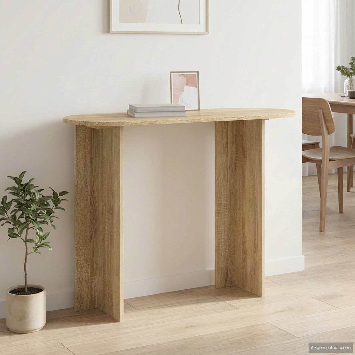vidaXL Τραπέζι κονσόλας με αποθήκευση Sonoma Δρυς 100 x 39,5 x 75 εκ