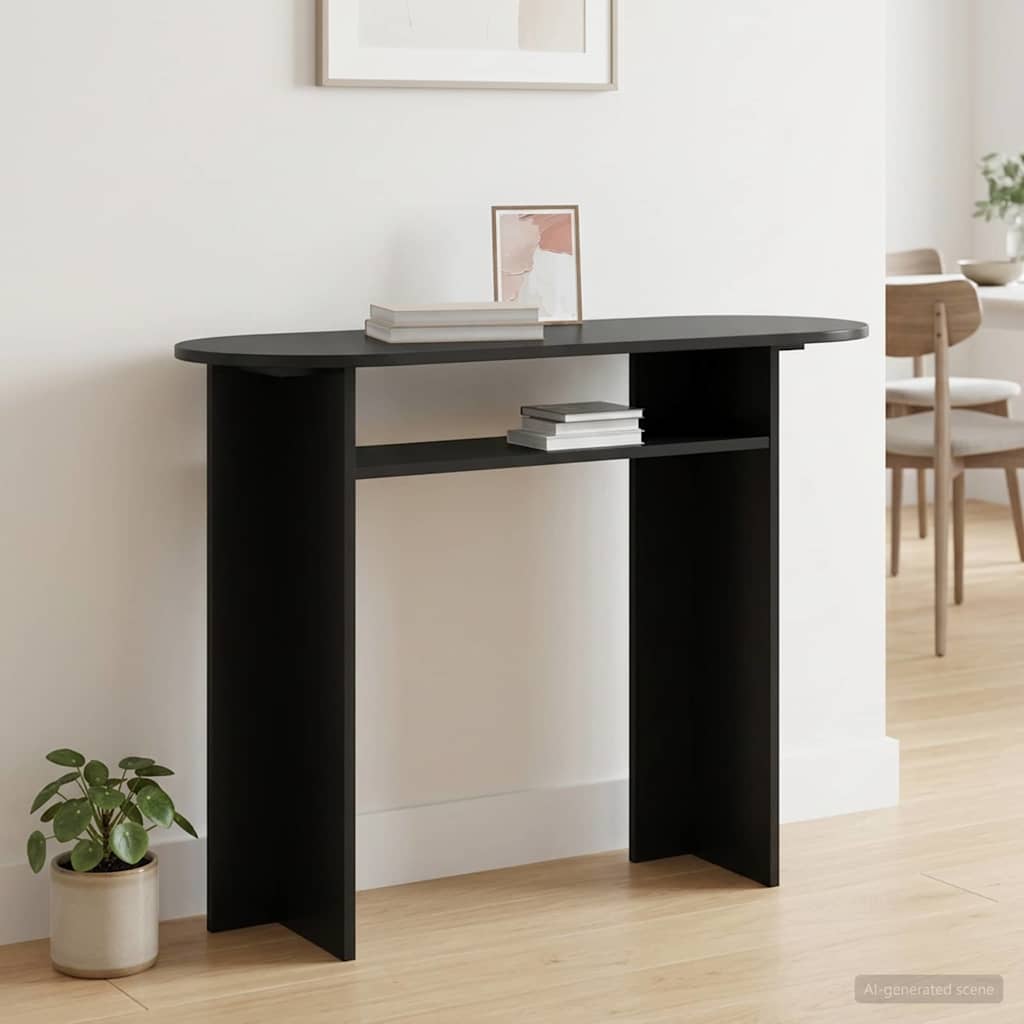 vidaXL Τραπέζι κονσόλας Μαύρο 100 x 39,5 x 75 εκ Επεξεργασμένο Ξύλο