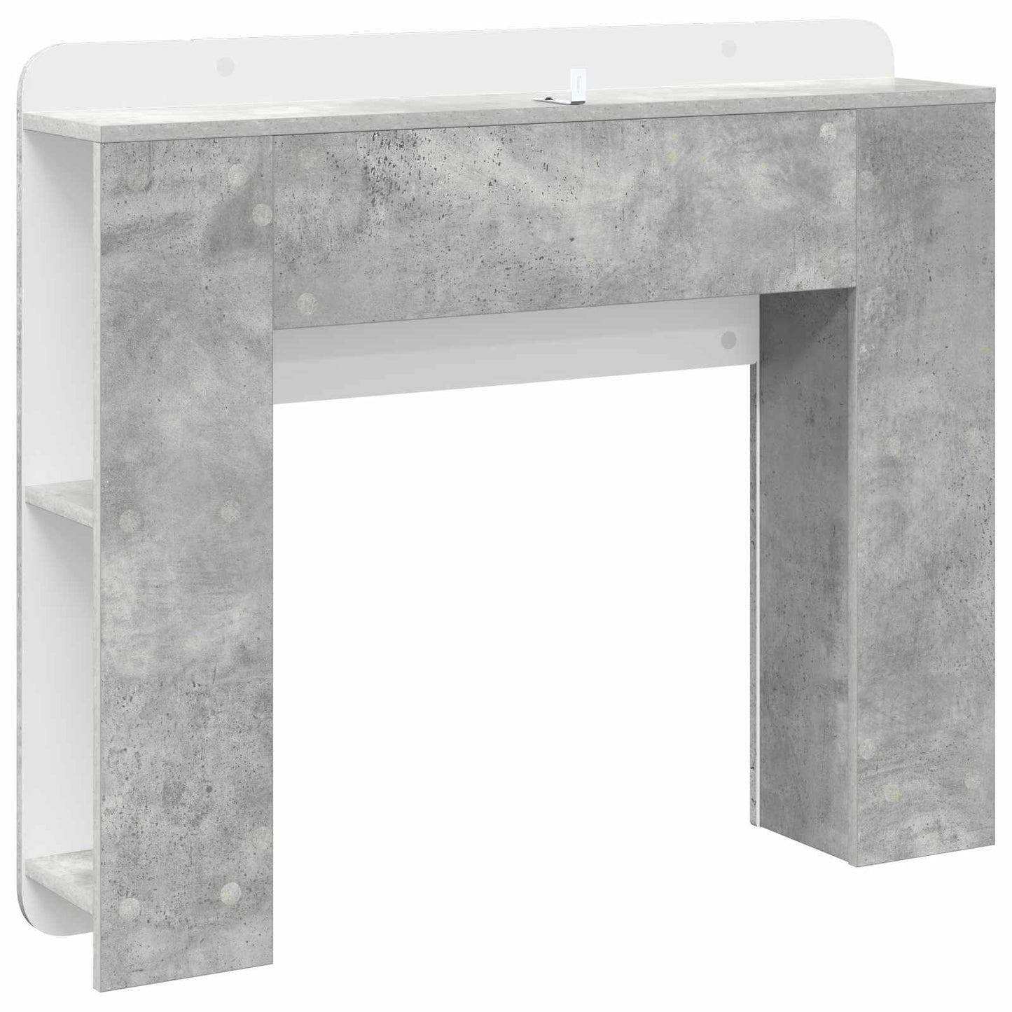 vidaXL Κρεβάτι με Κεφαλάρι Γκρι Σκυροδέματος Επεξεργασμένο Ξύλο