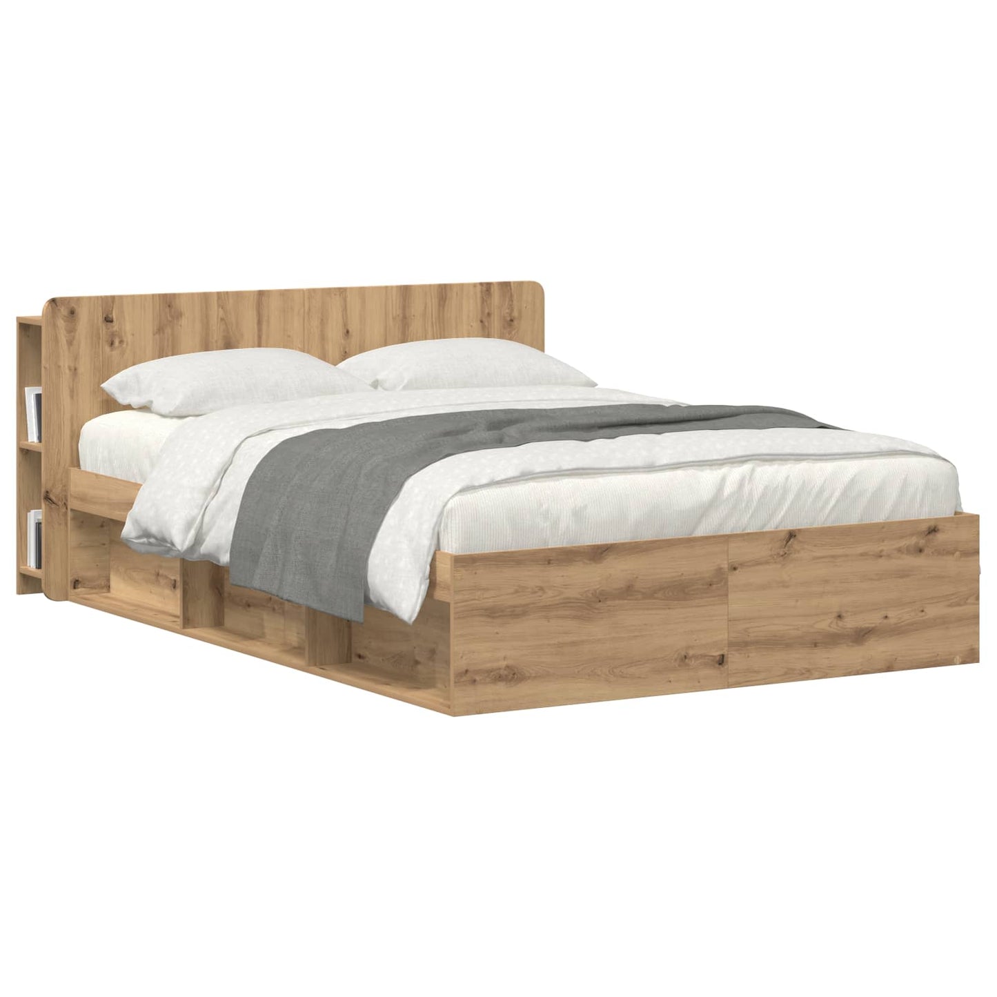 vidaXL Κρεβάτι με Κεφαλάρι Artisan Δρυς 140 cm Επεξεργασμένο Ξύλο