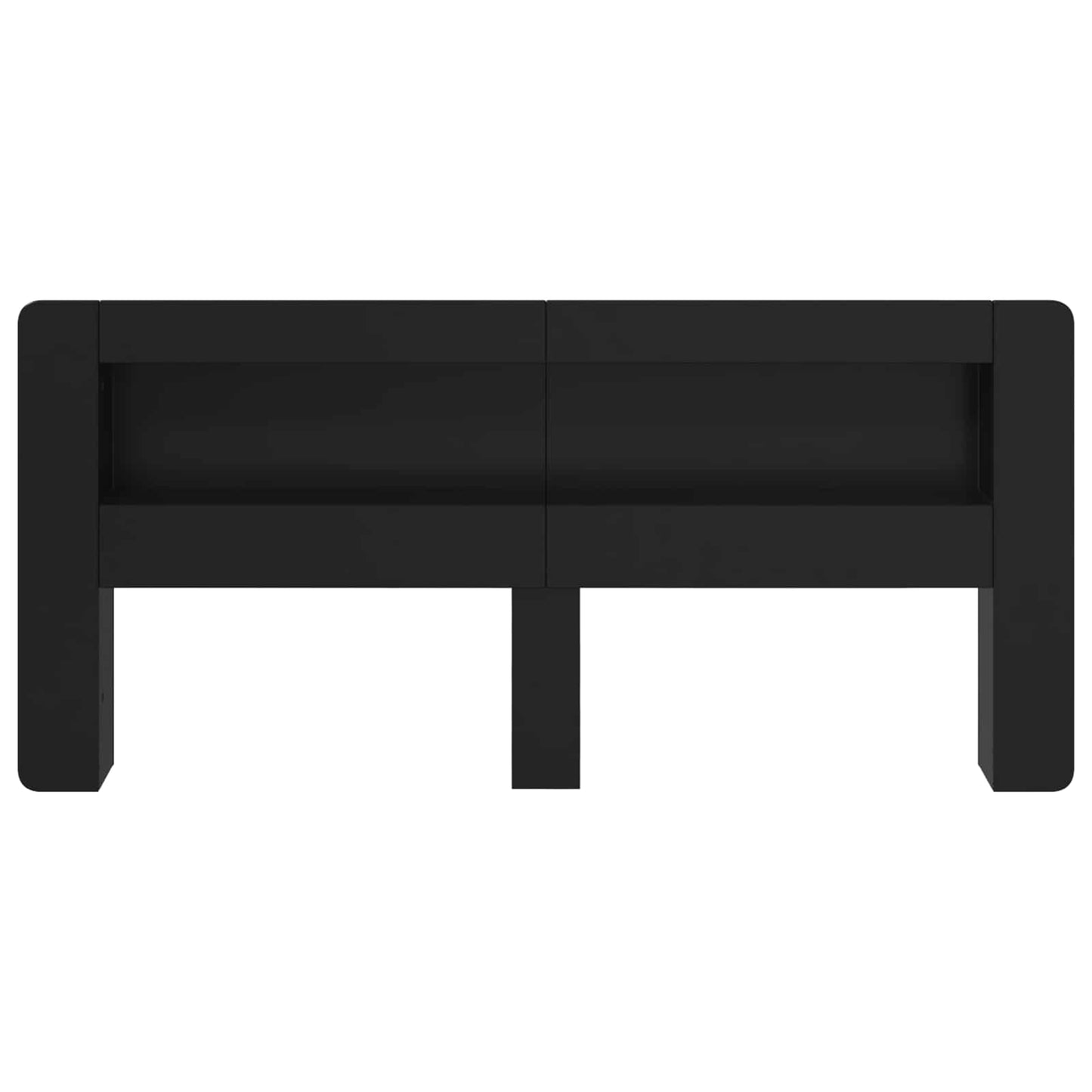 vidaXL Κρεβάτι με Κεφαλάρι Μαύρο Μηχανικά επεξεργασμένο ξύλο