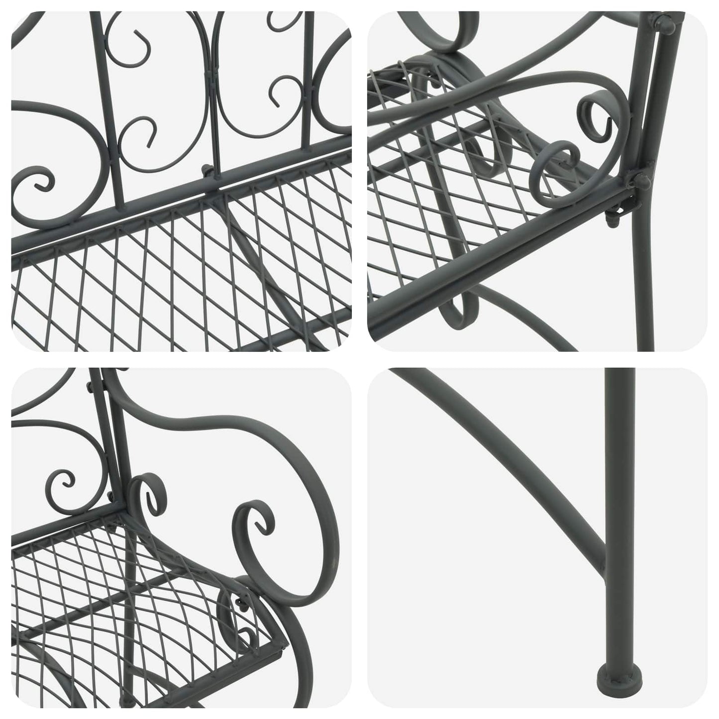 vidaXL Παγκάκι κήπου 2-Αριθμός καθισμάτων 114 x 56,5 x 90 εκ. Ατσάλι