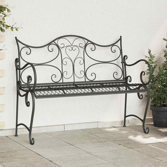 vidaXL Παγκάκι κήπου 2-Αριθμός καθισμάτων 114 x 56,5 x 90 εκ. Ατσάλι