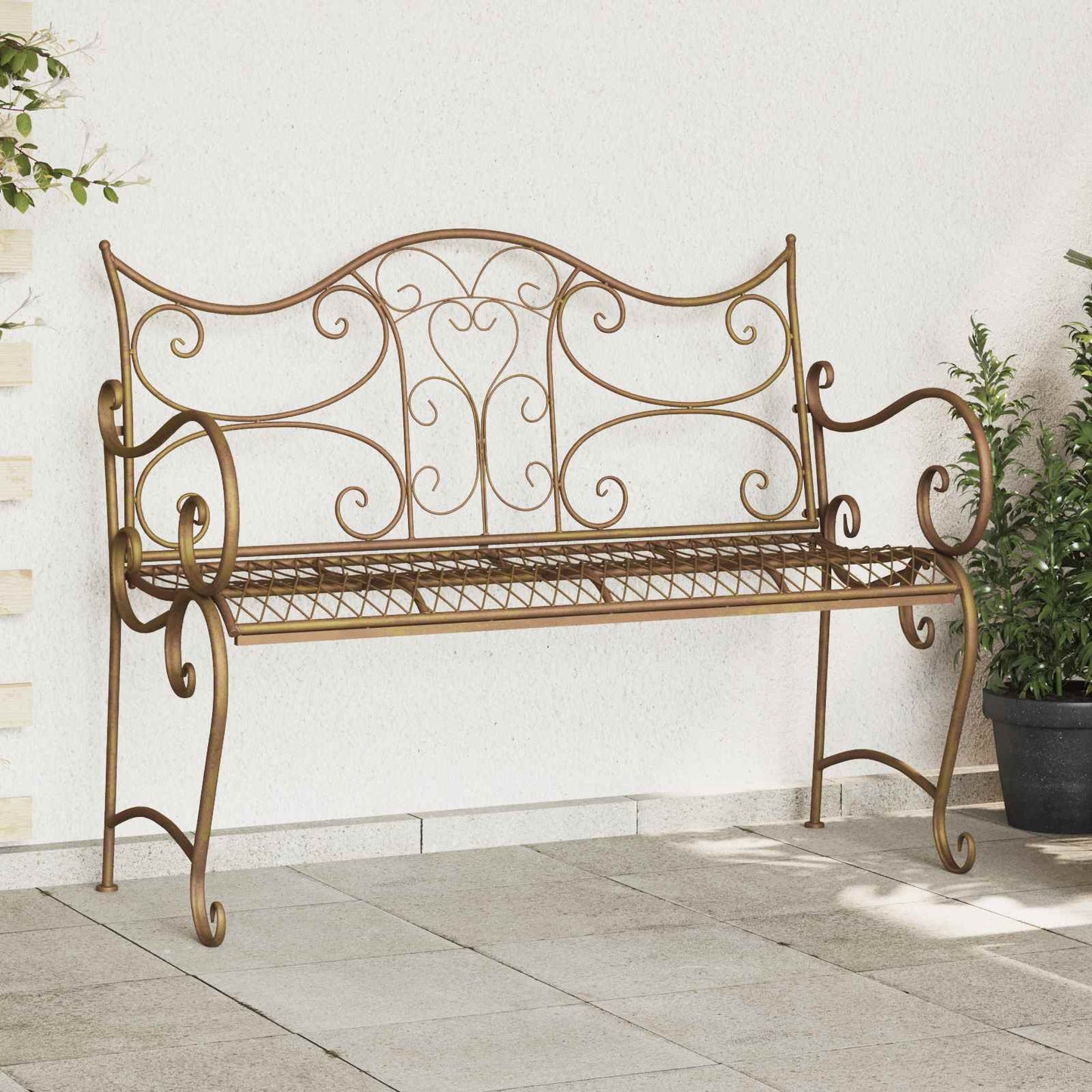 vidaXL Παγκάκι κήπου 2-Αριθμός καθισμάτων 114 x 56,5 x 90 εκ. Ατσάλι