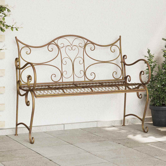 vidaXL Παγκάκι κήπου 2-Αριθμός καθισμάτων 114 x 56,5 x 90 εκ. Ατσάλι