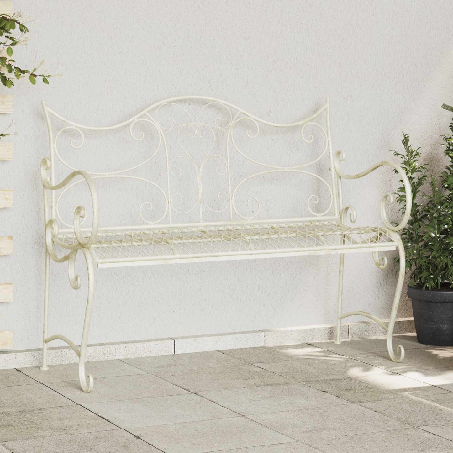 vidaXL Παγκάκι κήπου 2-Αριθμός καθισμάτων 114 x 56,5 x 90 εκ. Ατσάλι