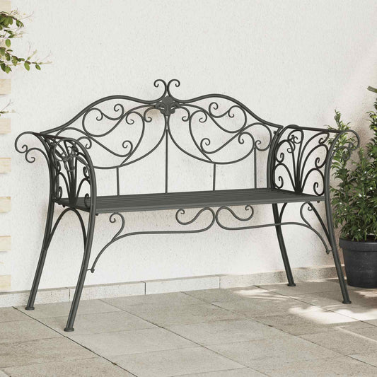 vidaXL Παγκάκι κήπου 2-Αριθμός καθισμάτων 130 x 47 x 90 εκ. Ατσάλι