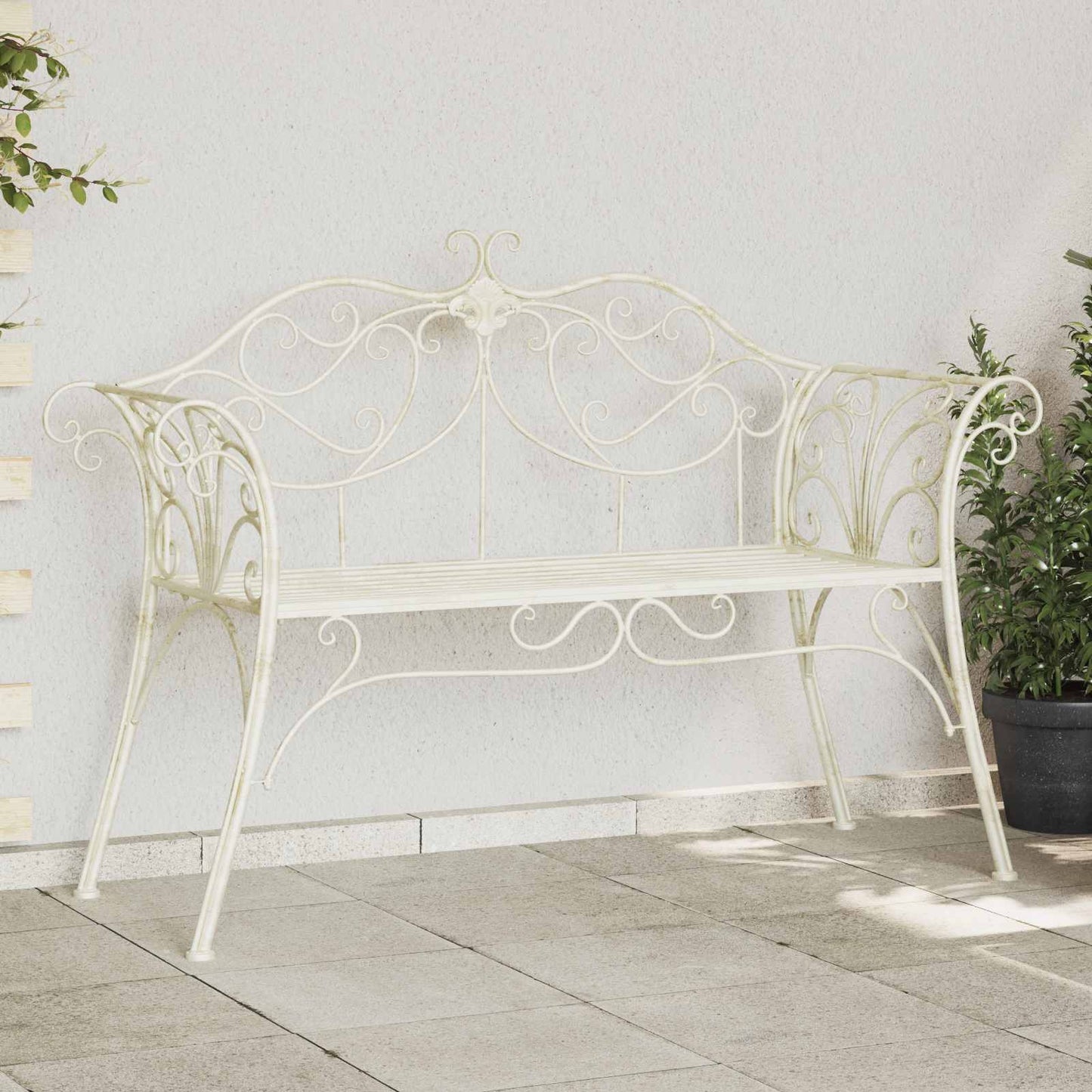 vidaXL Παγκάκι κήπου 2-Αριθμός καθισμάτων 130 x 47 x 90 εκ. Ατσάλι