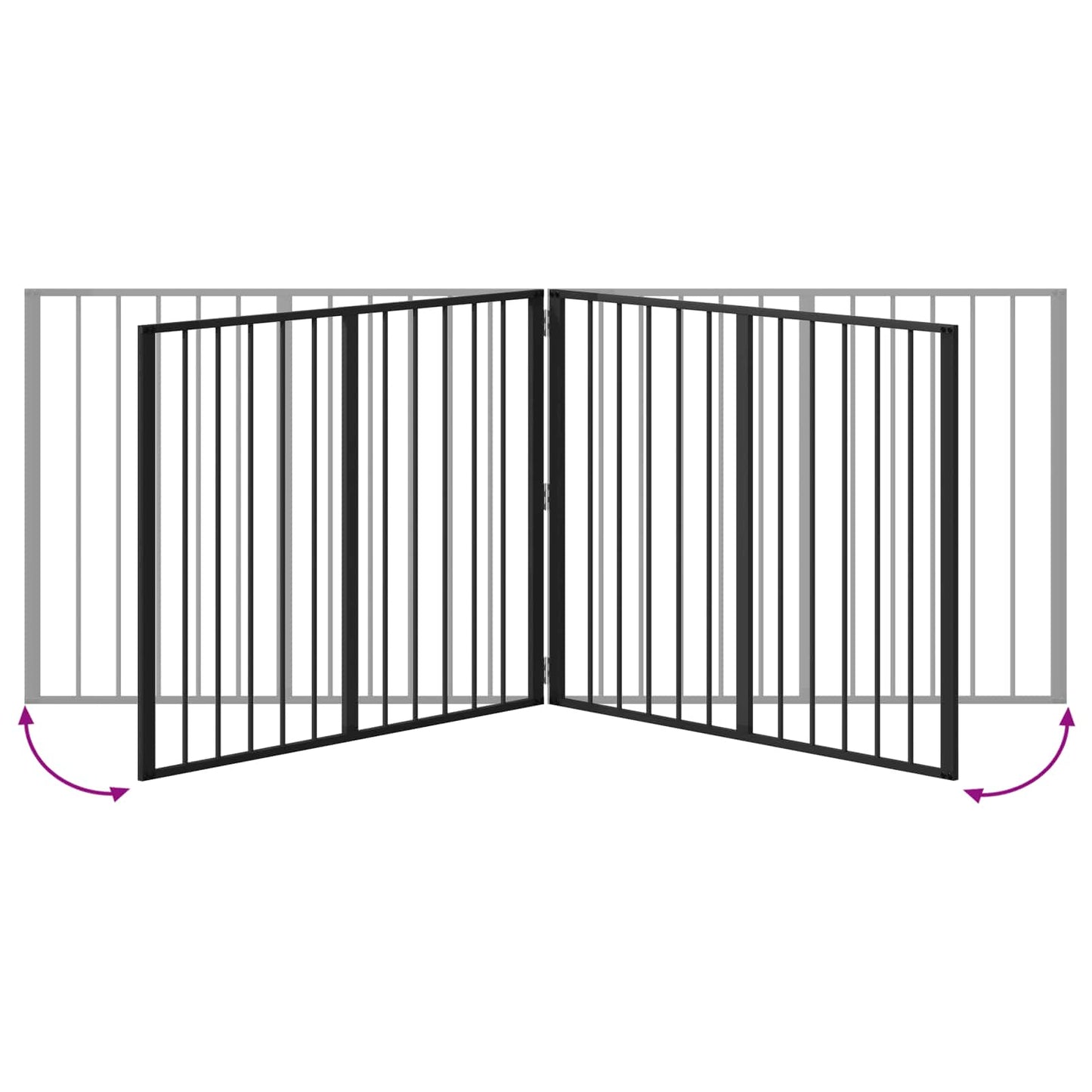 vidaXL Πόρτα Σκύλου 2 τμχ. Μαύρο 100 x 80 cm Επικαλυμμένος Χάλυβας