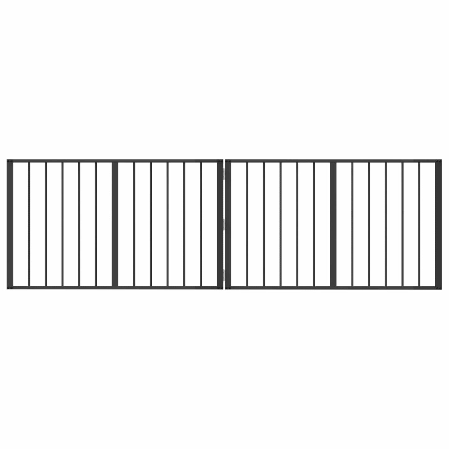 vidaXL Πόρτα Σκύλου 2 τμχ. Μαύρο 100 x 60 cm Επικαλυμμένος Χάλυβας