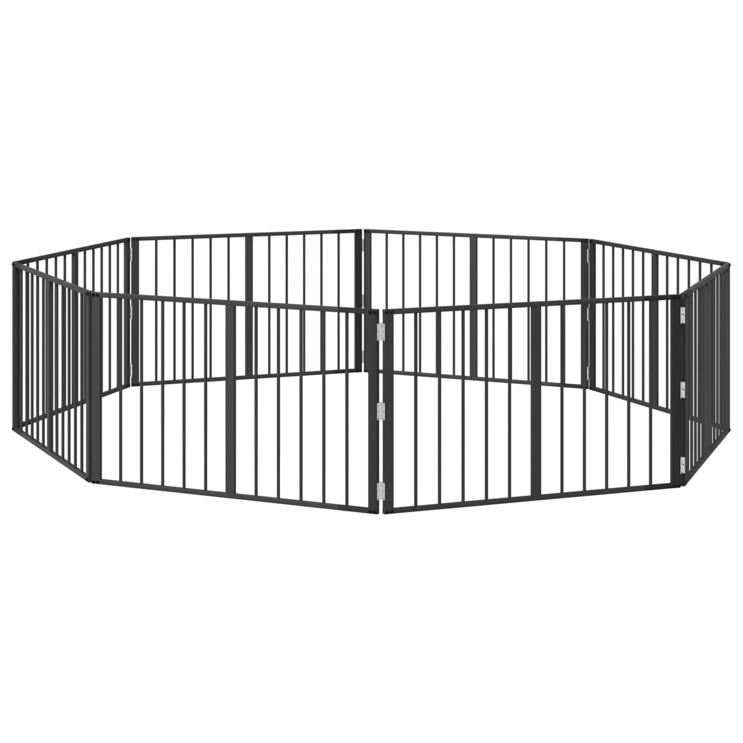 vidaXL Πόρτα Σκύλου 8 τμχ. Μαύρο 100 x 60 cm Επικαλυμμένος Χάλυβας