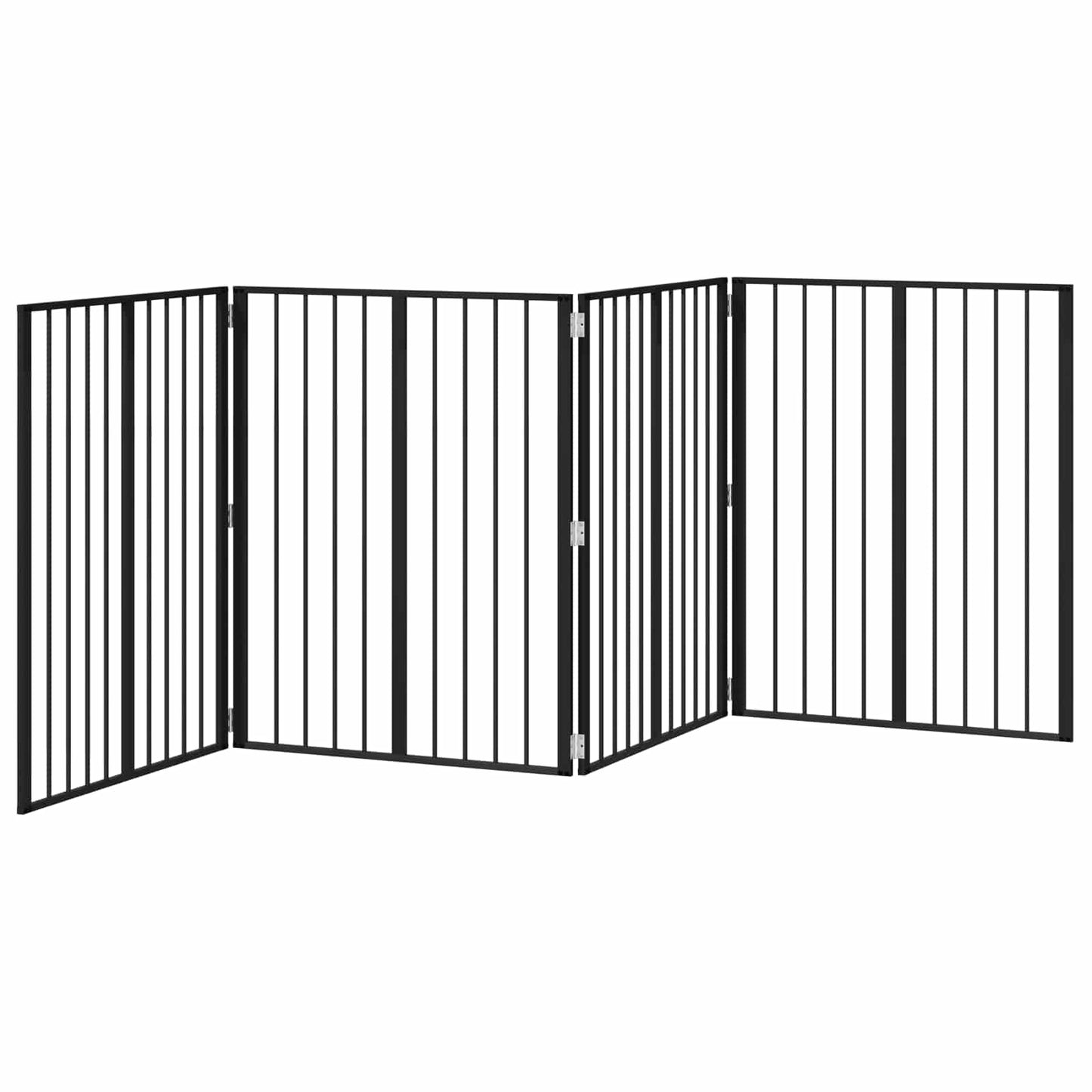 vidaXL Πόρτα Σκύλου 4 τμχ. Μαύρο 80 x 100 cm Γαλβανισμένος Χάλυβας