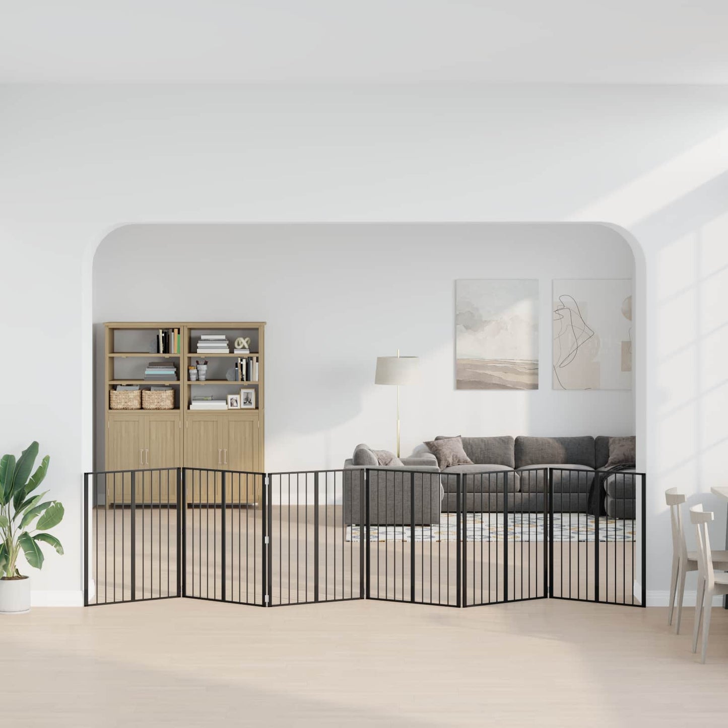 vidaXL Πόρτα Σκύλου 6 τμχ. Μαύρο 80 x 100 cm Επικαλυμμένος Χάλυβας