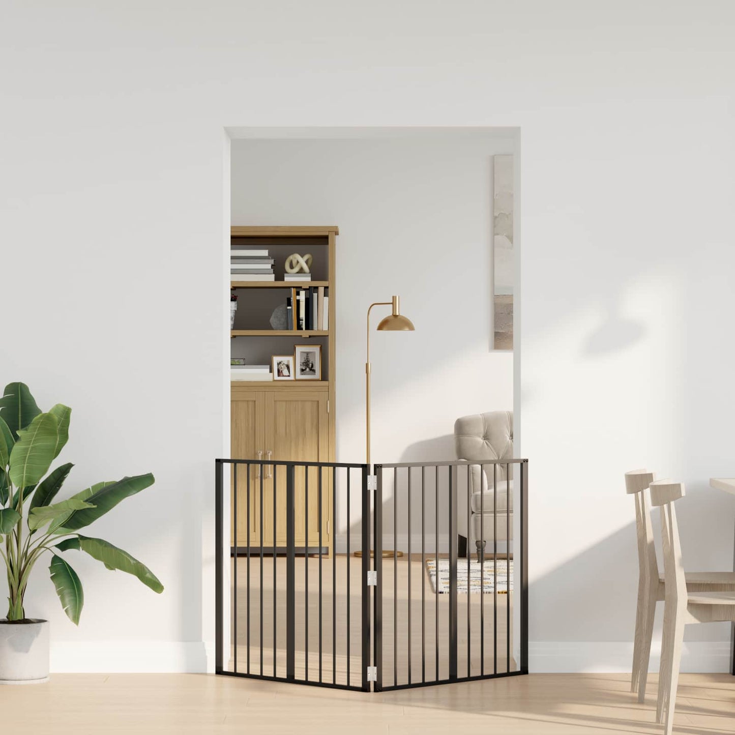 vidaXL Πόρτα Σκύλου 2 τμχ. Μαύρο 80 x 80 cm Επικαλυμμένος Χάλυβας