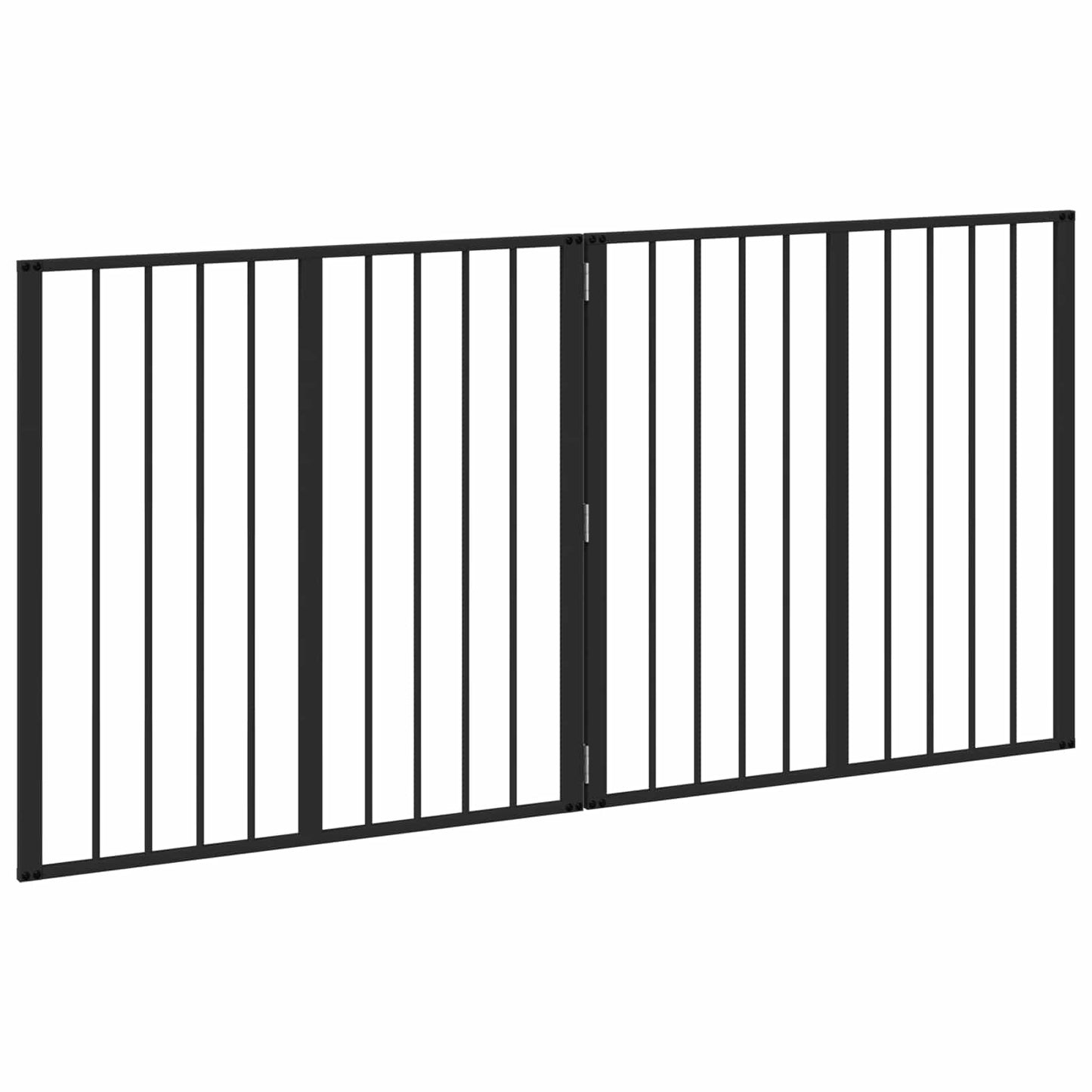 vidaXL Πόρτα Σκύλου 2 τμχ. Μαύρο 80 x 80 cm Επικαλυμμένος Χάλυβας