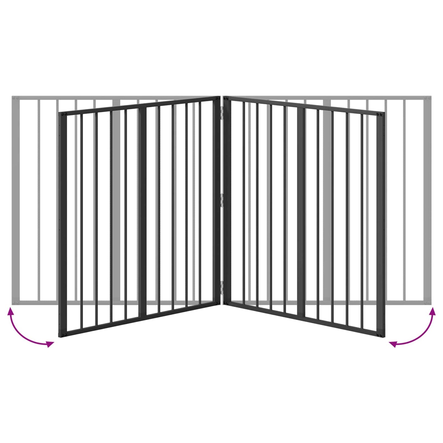 vidaXL Πόρτα Σκύλου 2 τμχ. Μαύρο 80 x 80 cm Επικαλυμμένος Χάλυβας
