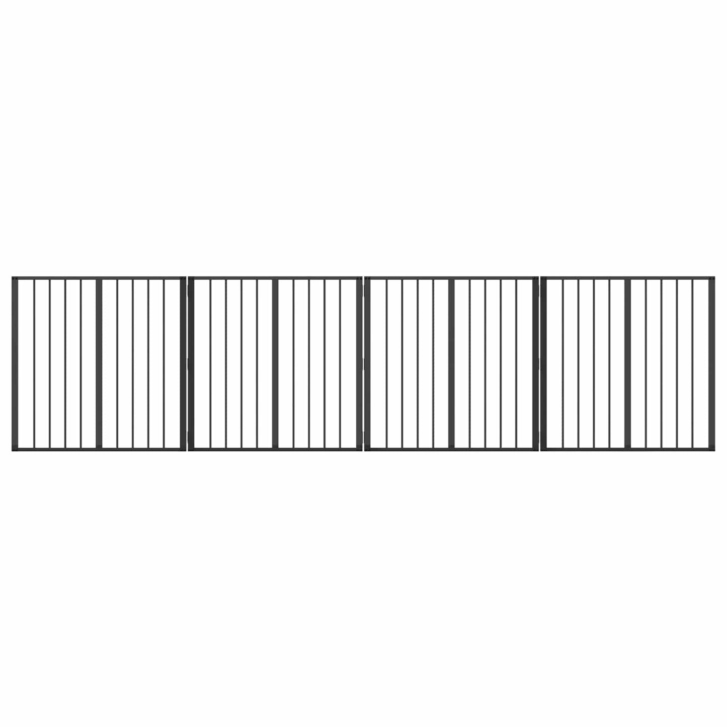 vidaXL Πόρτα Σκύλου 4 τμχ. Μαύρο 80 x 80 cm Γαλβανισμένος Χάλυβας