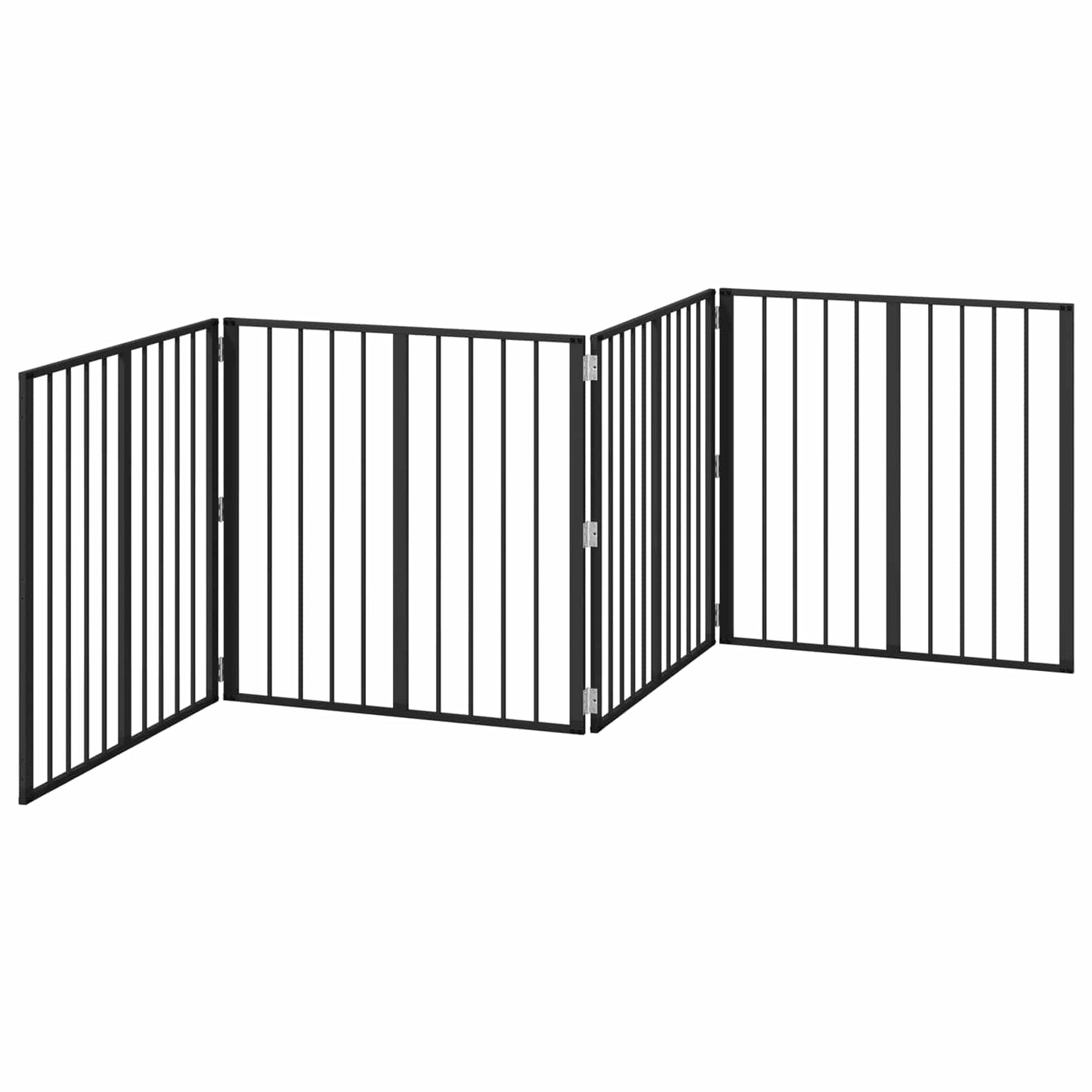 vidaXL Πόρτα Σκύλου 4 τμχ. Μαύρο 80 x 80 cm Γαλβανισμένος Χάλυβας