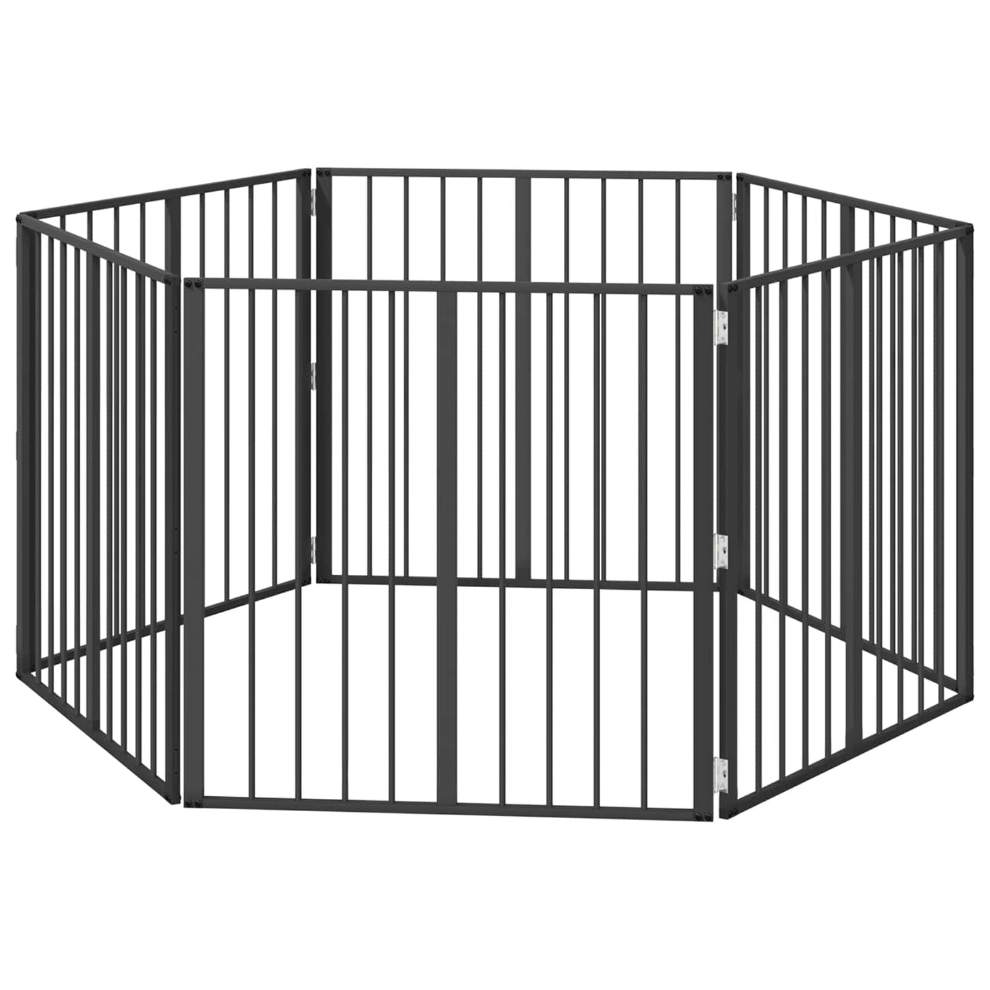 vidaXL Πόρτα Σκύλου 6 τμχ. Μαύρο 80 x 80 cm Επικαλυμμένος Χάλυβας