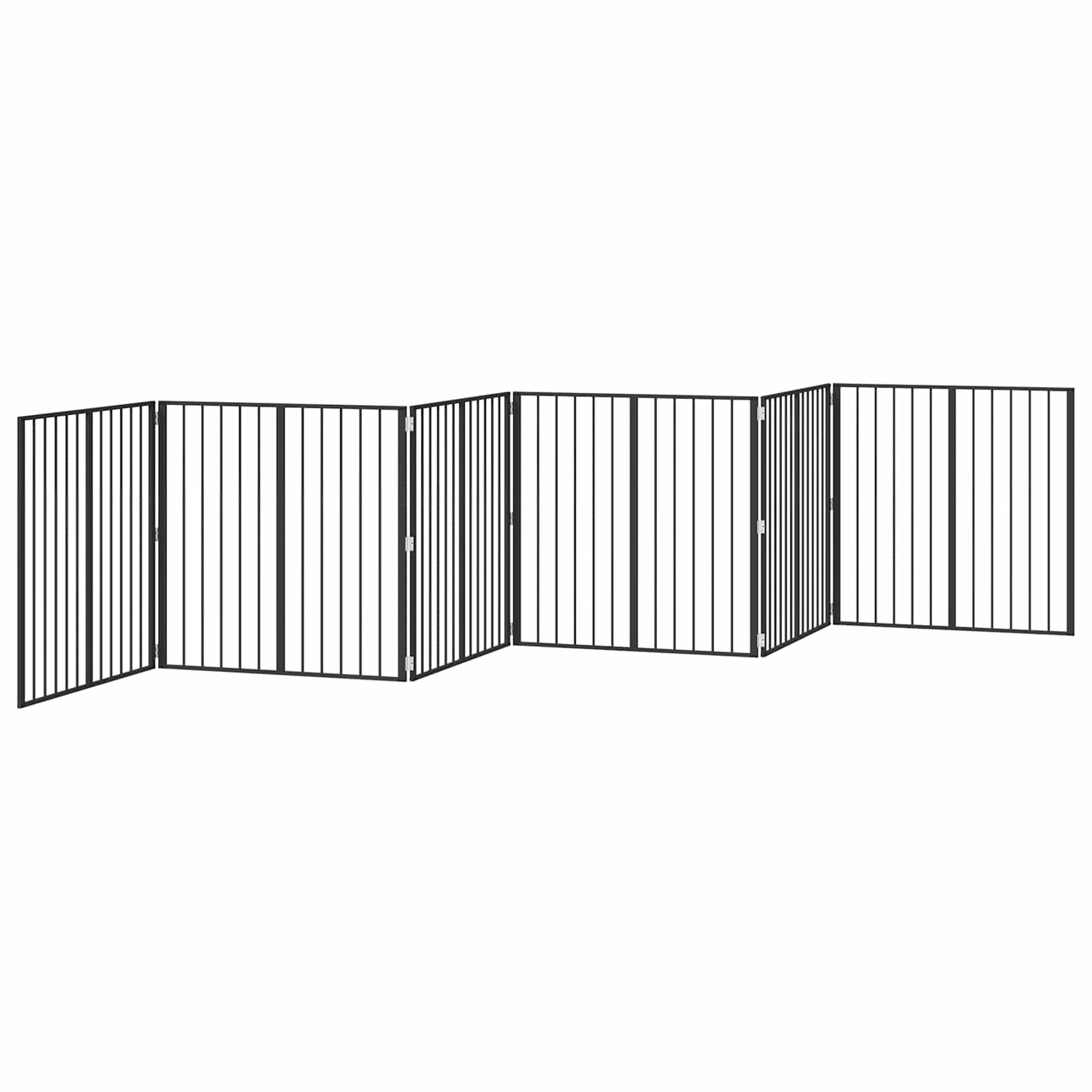 vidaXL Πόρτα Σκύλου 6 τμχ. Μαύρο 80 x 80 cm Επικαλυμμένος Χάλυβας