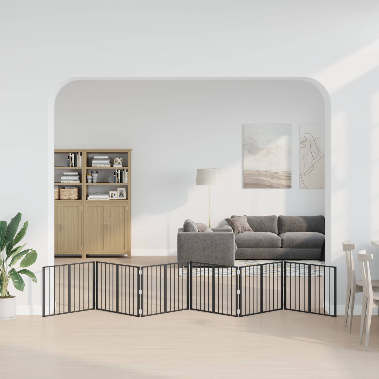 vidaXL Πόρτα Σκύλου 6 τμχ. Μαύρο 80 x 60 cm Επικαλυμμένος Χάλυβας