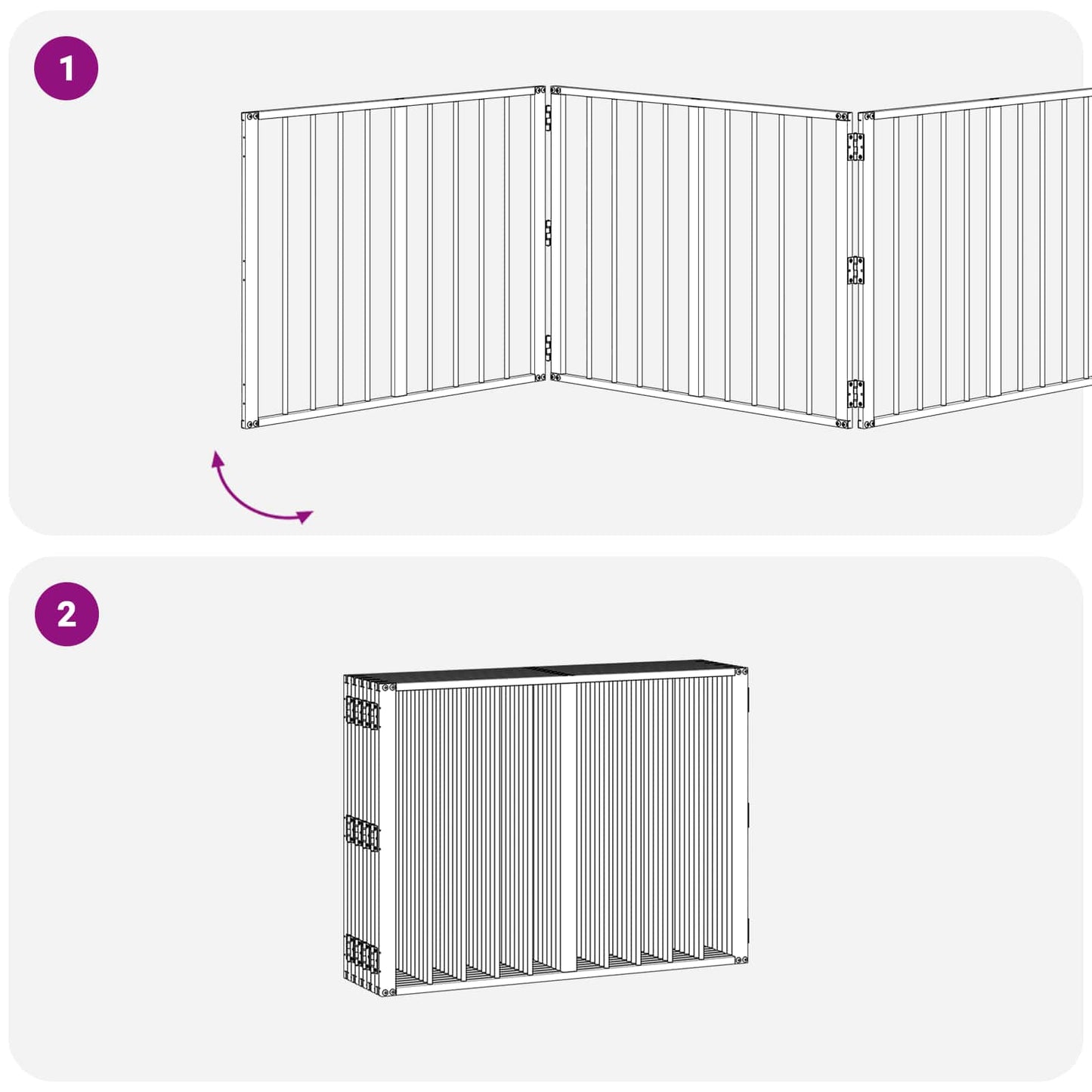 vidaXL Πόρτα Σκύλου 10 τμχ. Μαύρο 80 x 60 cm Επικαλυμμένος Χάλυβας