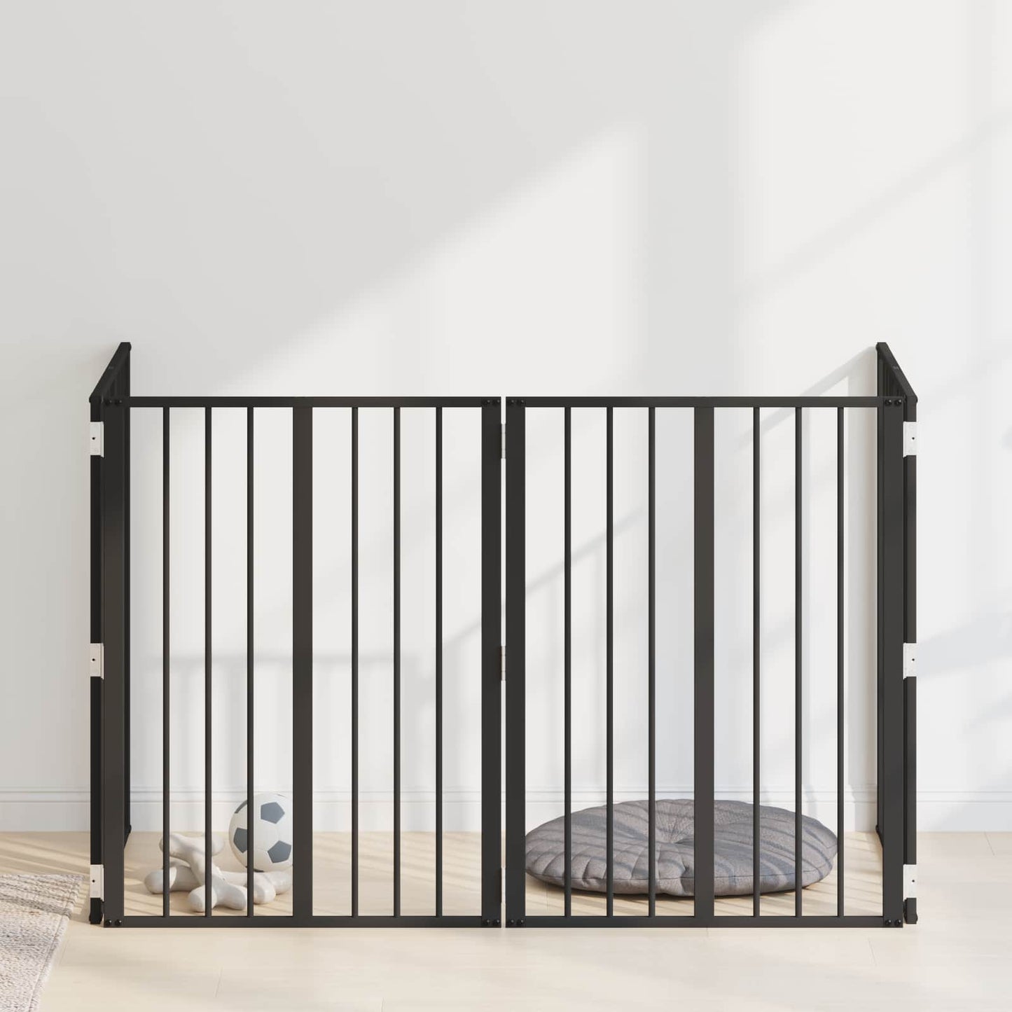 vidaXL Πόρτα Σκύλου 4 τμχ. Μαύρο 60 x 80 cm Γαλβανισμένος Χάλυβας