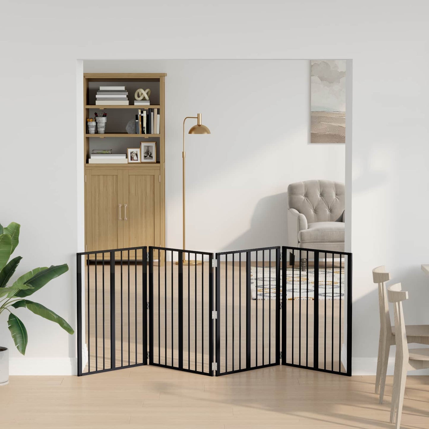 vidaXL Πόρτα Σκύλου 4 τμχ. Μαύρο 60 x 80 cm Γαλβανισμένος Χάλυβας