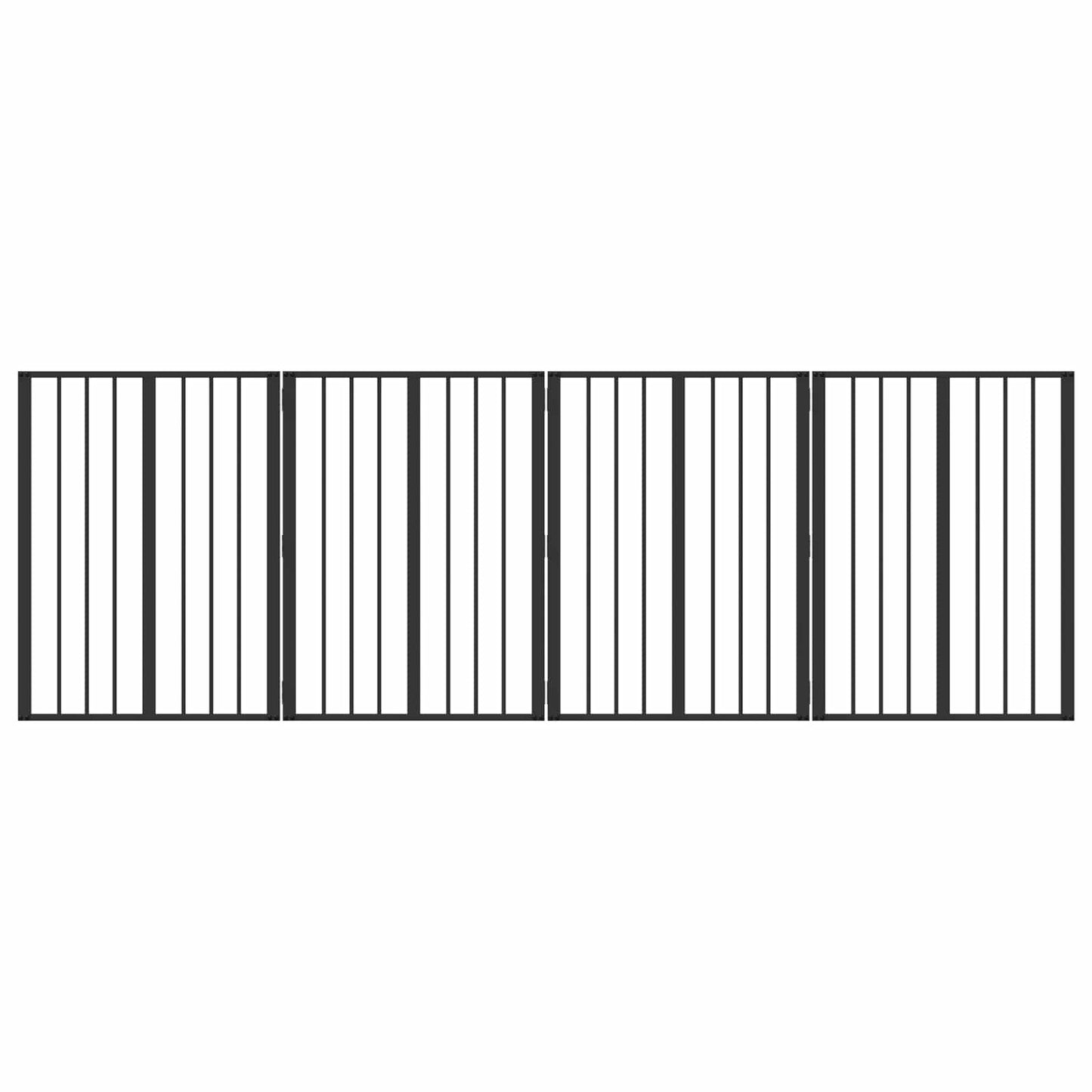 vidaXL Πόρτα Σκύλου 4 τμχ. Μαύρο 60 x 80 cm Γαλβανισμένος Χάλυβας