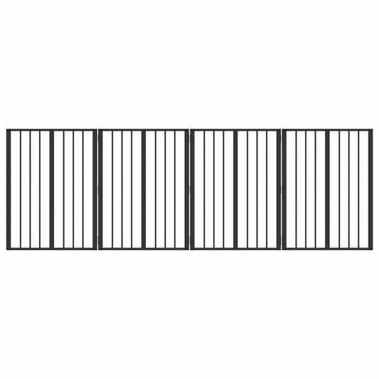 vidaXL Πόρτα Σκύλου 4 τμχ. Μαύρο 60 x 80 cm Γαλβανισμένος Χάλυβας