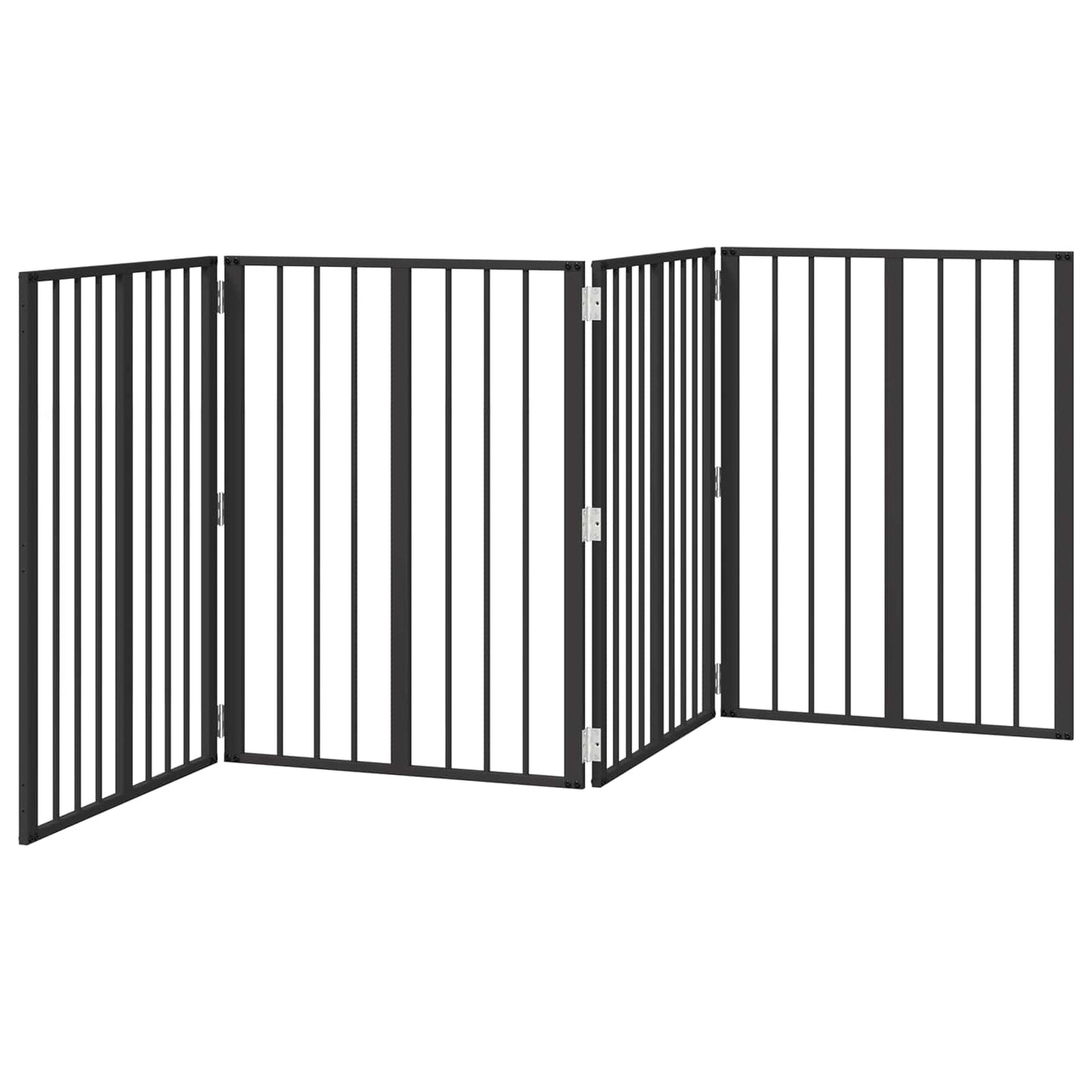 vidaXL Πόρτα Σκύλου 4 τμχ. Μαύρο 60 x 80 cm Γαλβανισμένος Χάλυβας