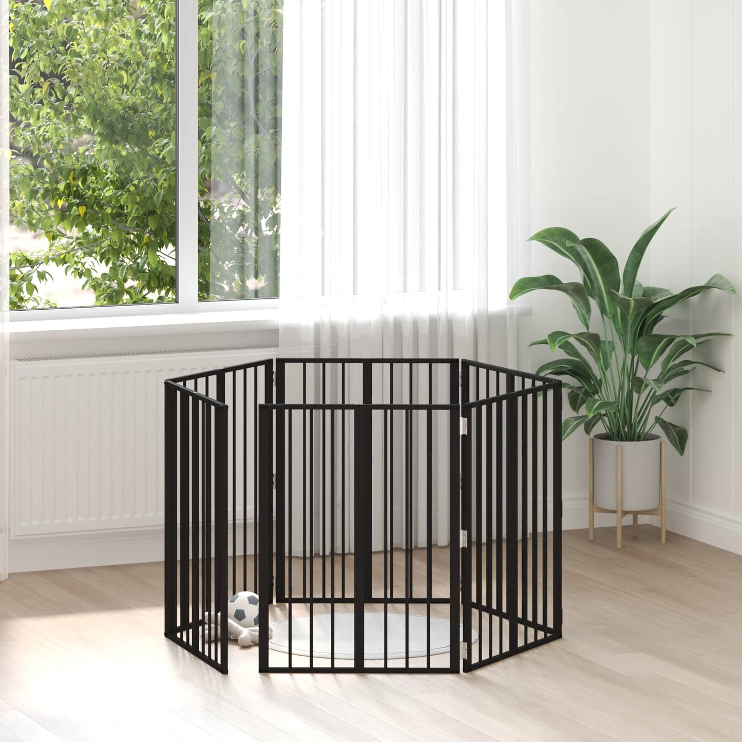 vidaXL Πόρτα Σκύλου 6 τμχ. Μαύρο 60 x 80 cm Επικαλυμμένος Χάλυβας