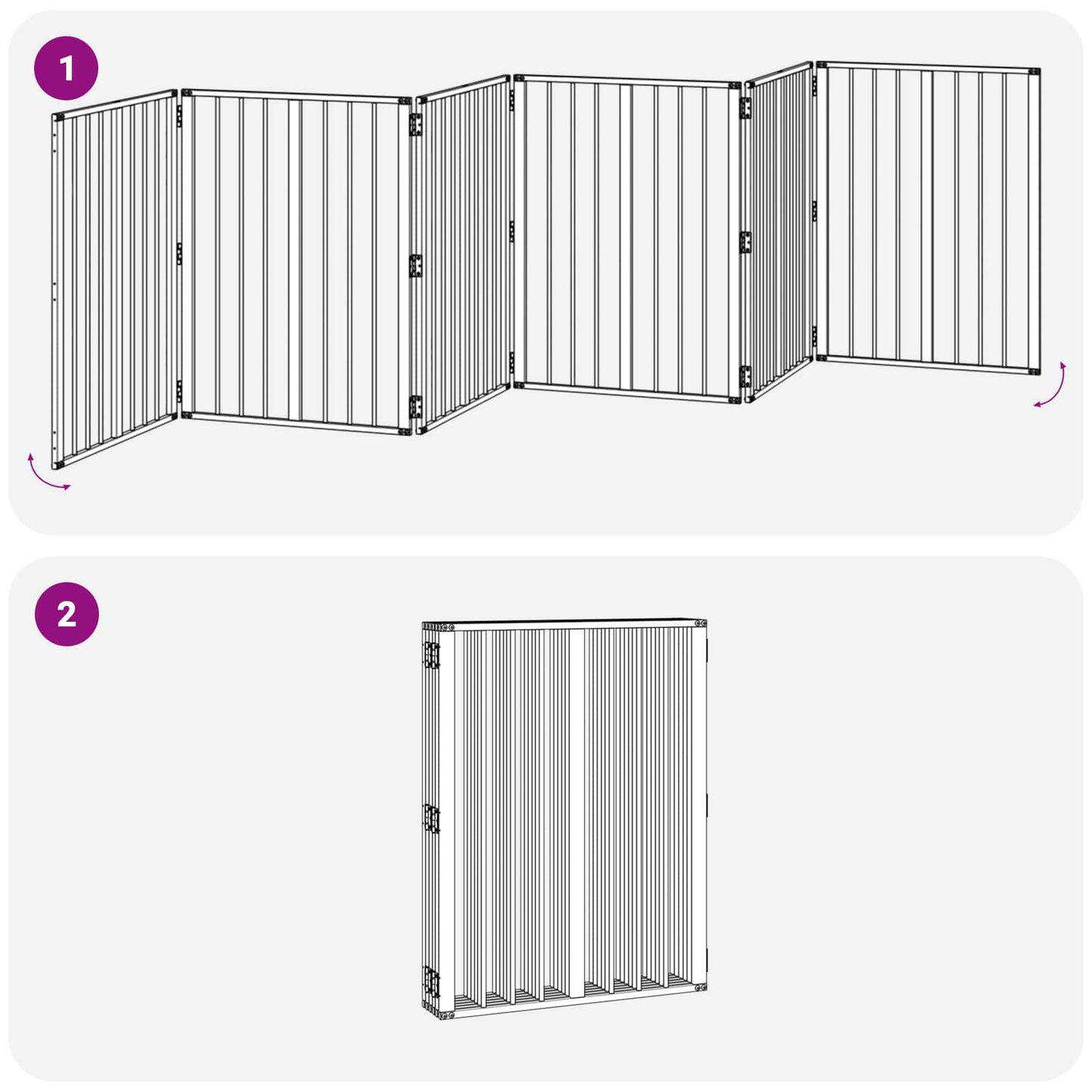 vidaXL Πόρτα Σκύλου 6 τμχ. Μαύρο 60 x 80 cm Επικαλυμμένος Χάλυβας