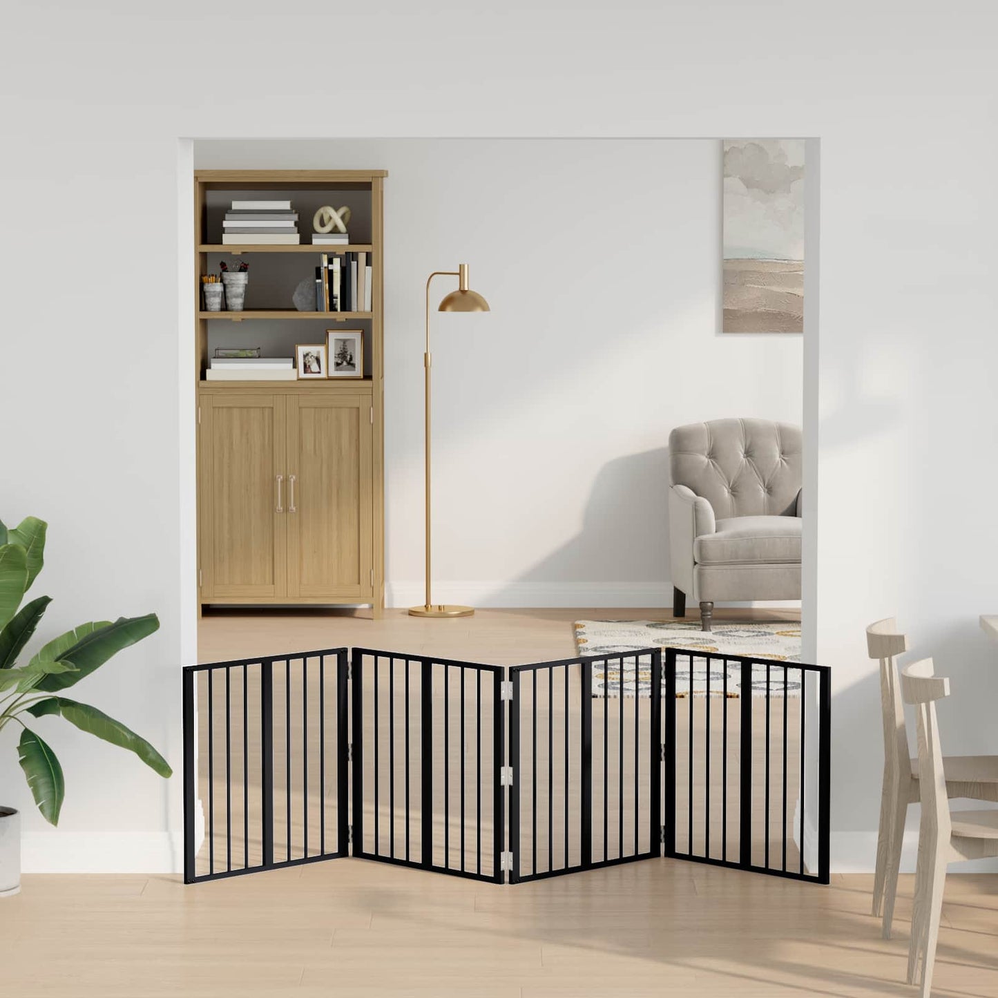 vidaXL Πόρτα Σκύλου 4 τμχ. Μαύρο 60 x 60 cm Γαλβανισμένος Χάλυβας