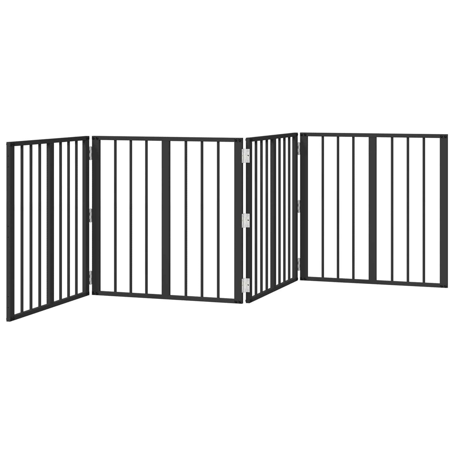 vidaXL Πόρτα Σκύλου 4 τμχ. Μαύρο 60 x 60 cm Γαλβανισμένος Χάλυβας