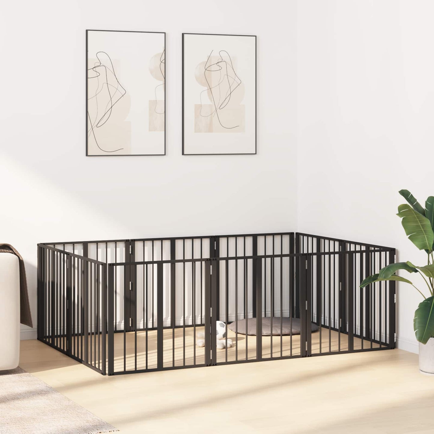 vidaXL Πόρτα Σκύλου 10 τμχ. Μαύρο 60 x 60 cm Επικαλυμμένος Χάλυβας