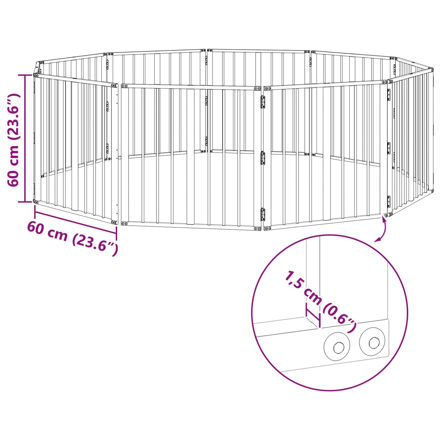vidaXL Πόρτα Σκύλου 10 τμχ. Μαύρο 60 x 60 cm Επικαλυμμένος Χάλυβας
