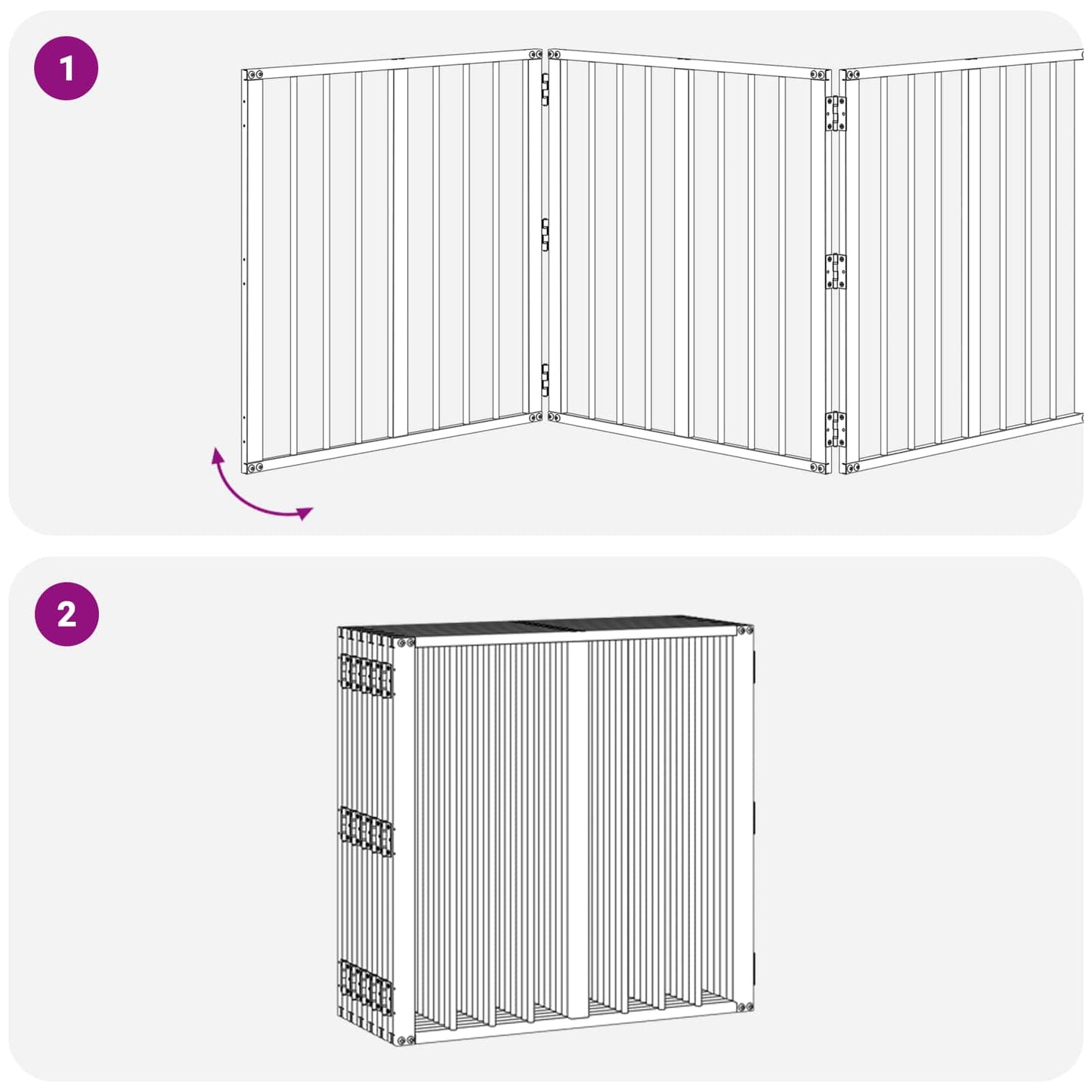 vidaXL Πόρτα Σκύλου 12 τμχ. Μαύρο 60 x 60 cm Επικαλυμμένος Χάλυβας