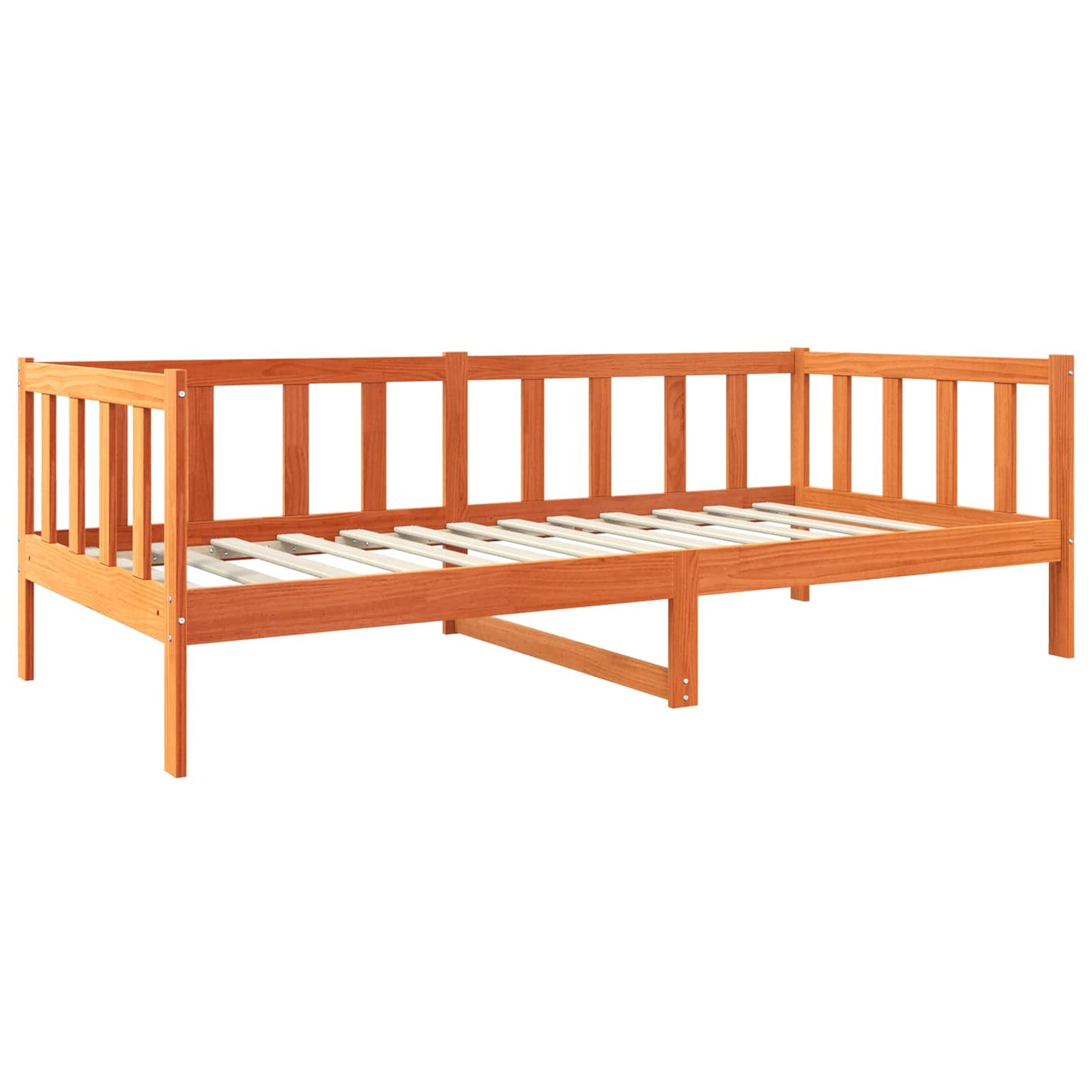 vidaXL Σκελετός Κρεβατιού Κερωτό καφέ 90 x 190 cm Στερεά ξυλεία πεύκου