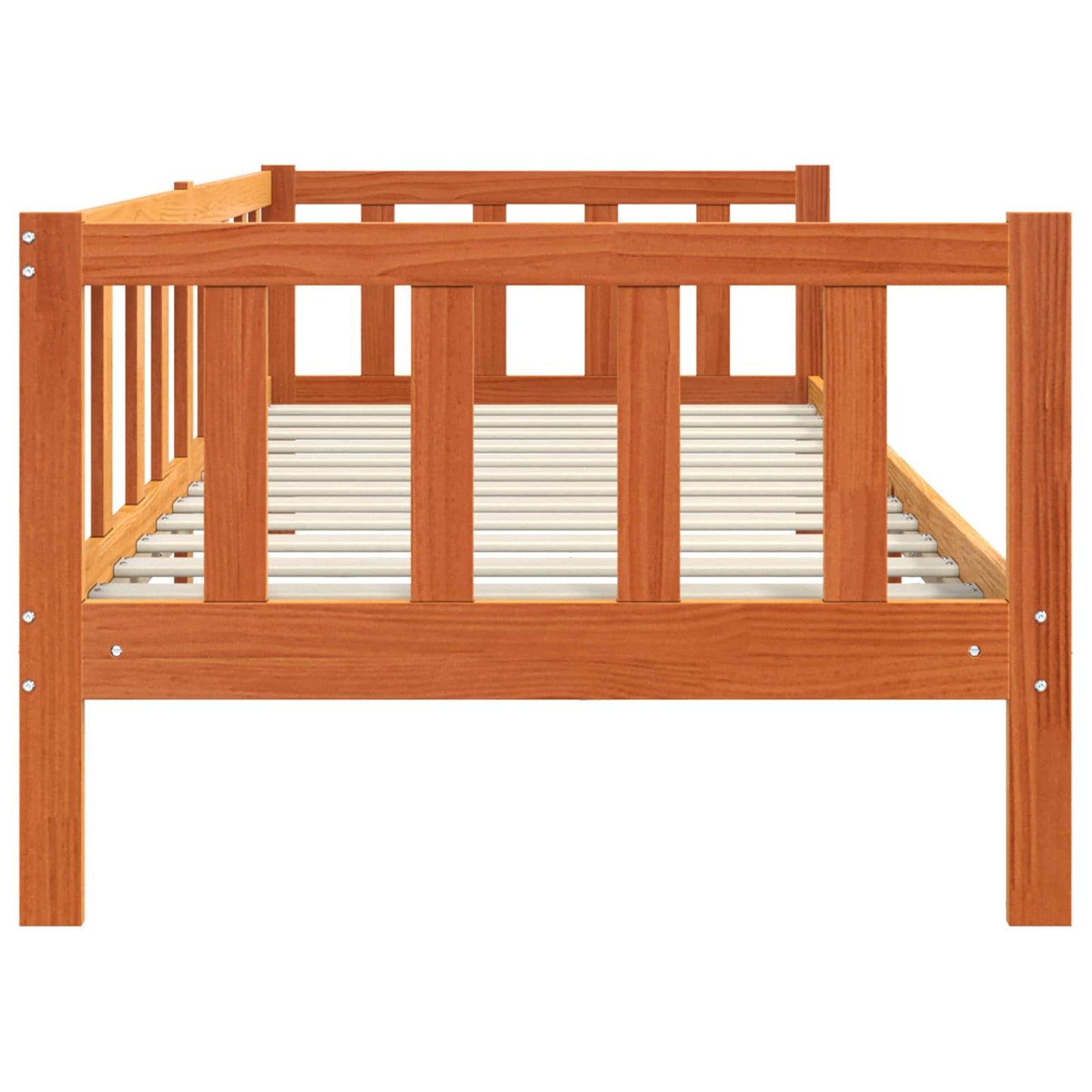 vidaXL Σκελετός Κρεβατιού Κερωτό καφέ 90 x 190 cm Στερεά ξυλεία πεύκου