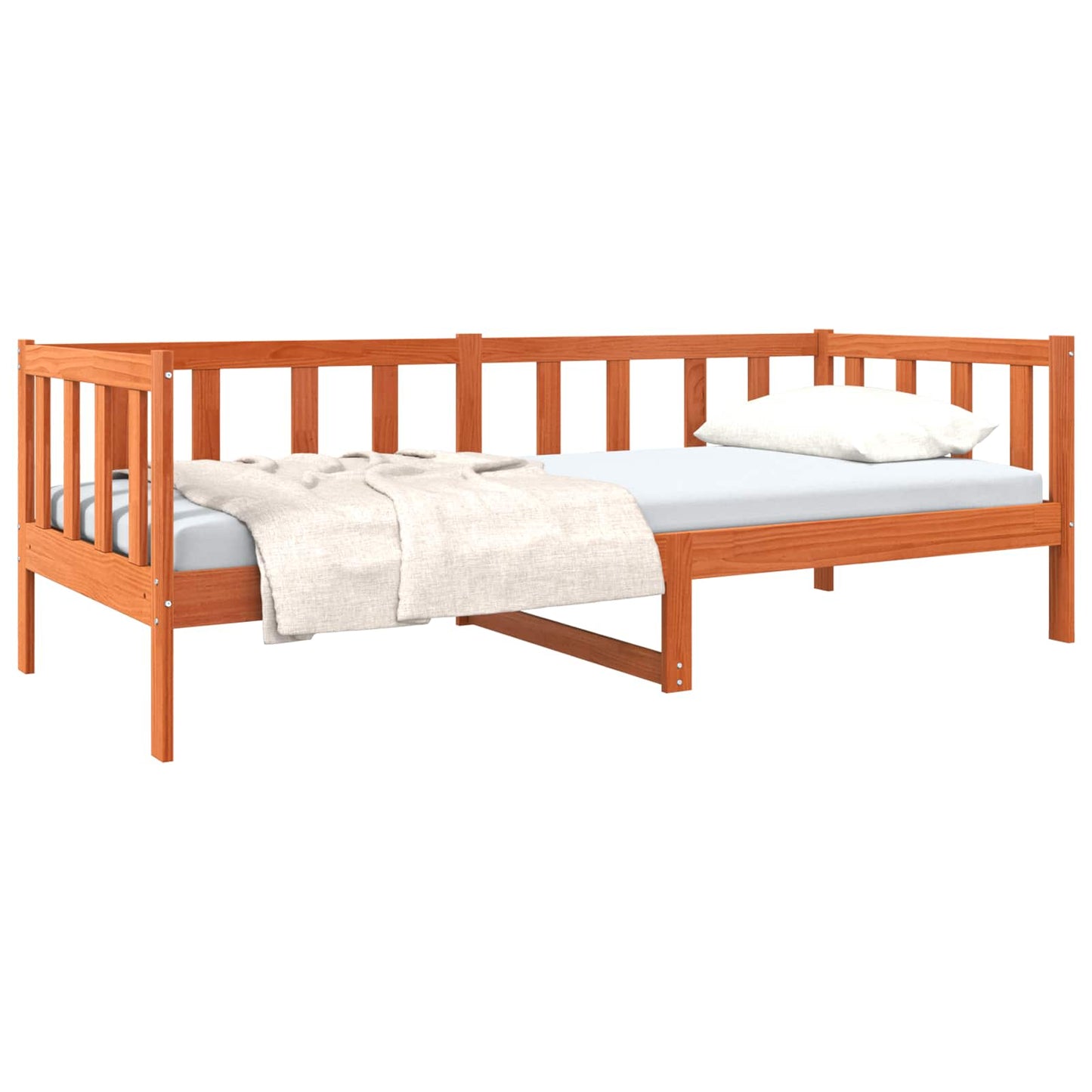 vidaXL Σκελετός Κρεβατιού Κερωτό καφέ 80 x 200 cm Στερεά ξυλεία πεύκου