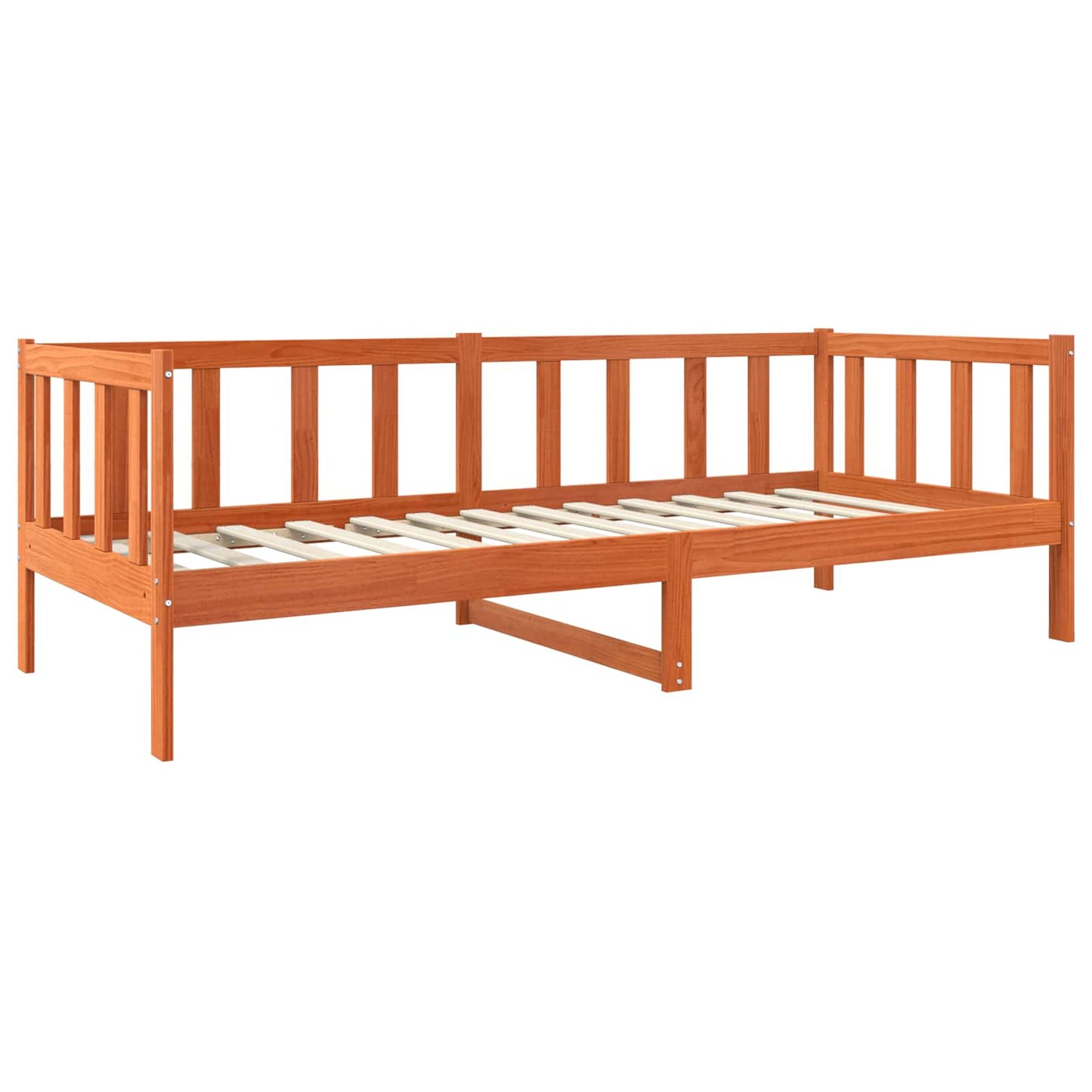 vidaXL Σκελετός Κρεβατιού Κερωτό καφέ 90 x 190 cm Στερεά ξυλεία πεύκου