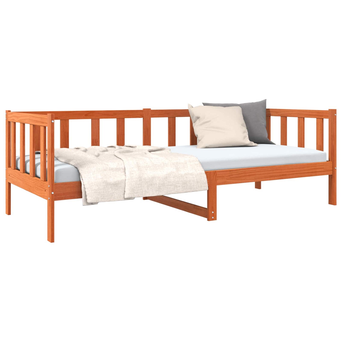 vidaXL Σκελετός Κρεβατιού Κερωτό καφέ 90 x 190 cm Στερεά ξυλεία πεύκου