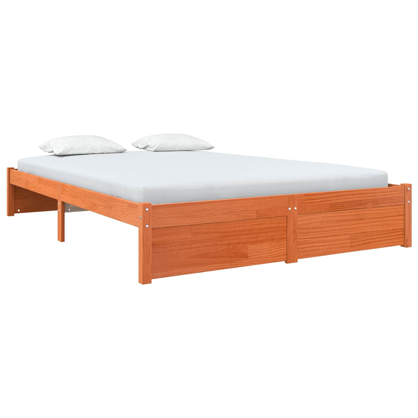 vidaXL Σκελετός Κρεβατιού Κερωτό καφέ 150 x 200 cm Στερεό ξύλο πεύκου
